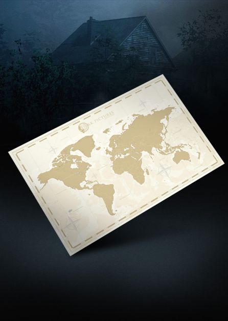 THE DARK PICTURES: LITTLE HOPE - AUF STOFF GEDRUCKTE WELTKARTE