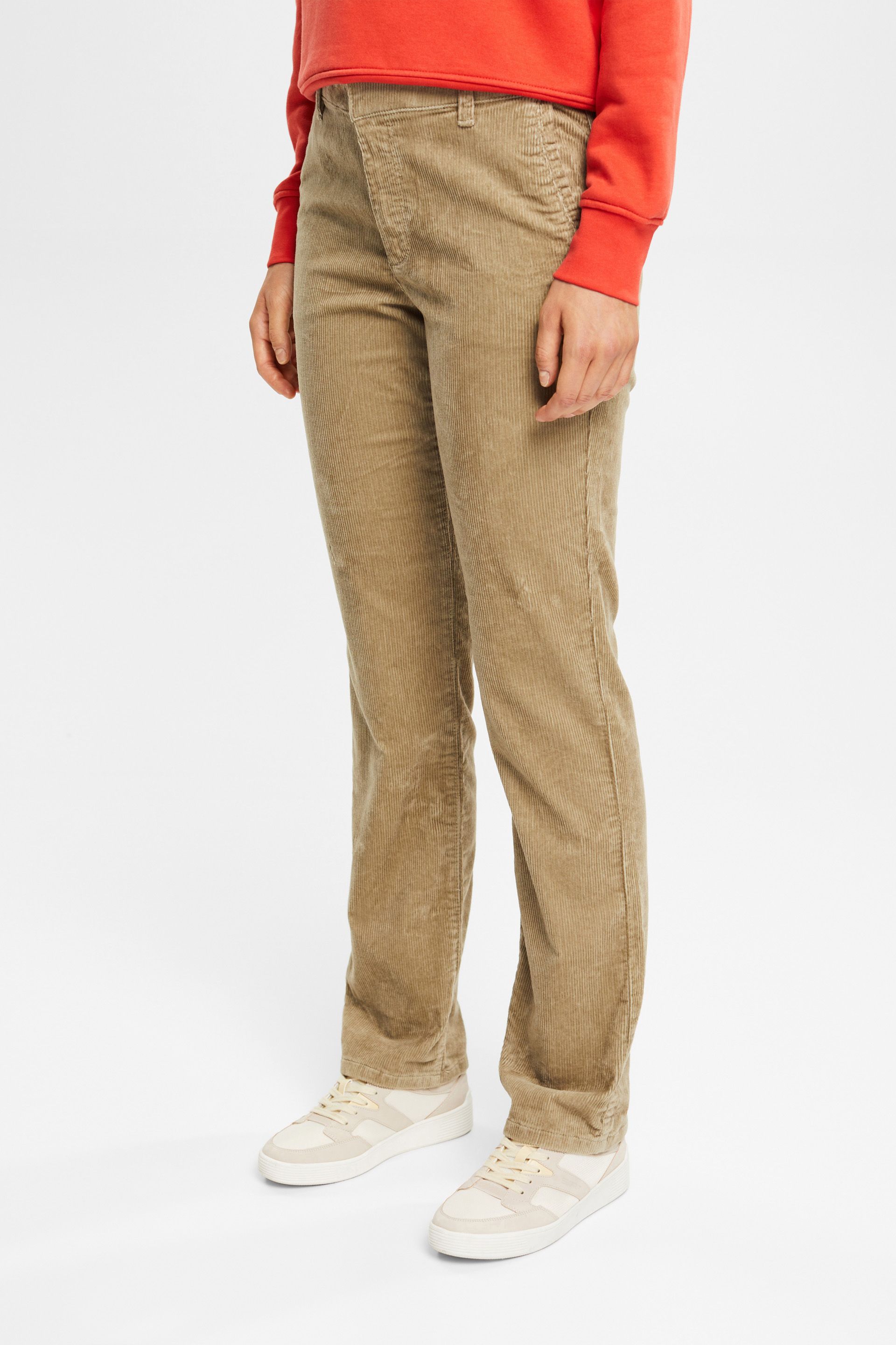 ESPRIT  Midrise corduroy trousers at our online shop