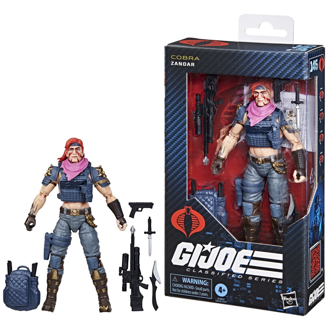 G.I. Joe 機密系列146 號，蛇怪幫Zandar，收藏版6 吋可動人偶附5 件
