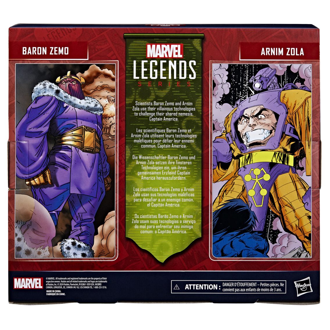 Marvel Legends Series Baron Zemo and Arnim Zola, Captain America ...