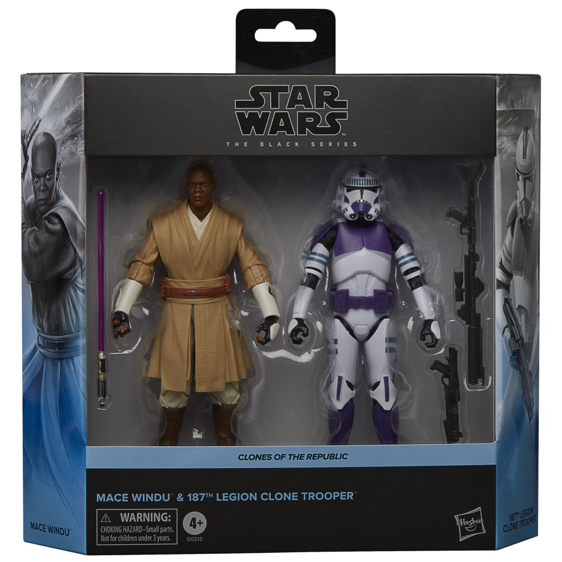 Star Wars The Black Series Clones of the Republic Mace Windu & 187th Legion  Clone Trooper, Star Wars: The Clone Wars 6 Inch Action Figure Set, Ages 4  and Up | Hasbro Pulse