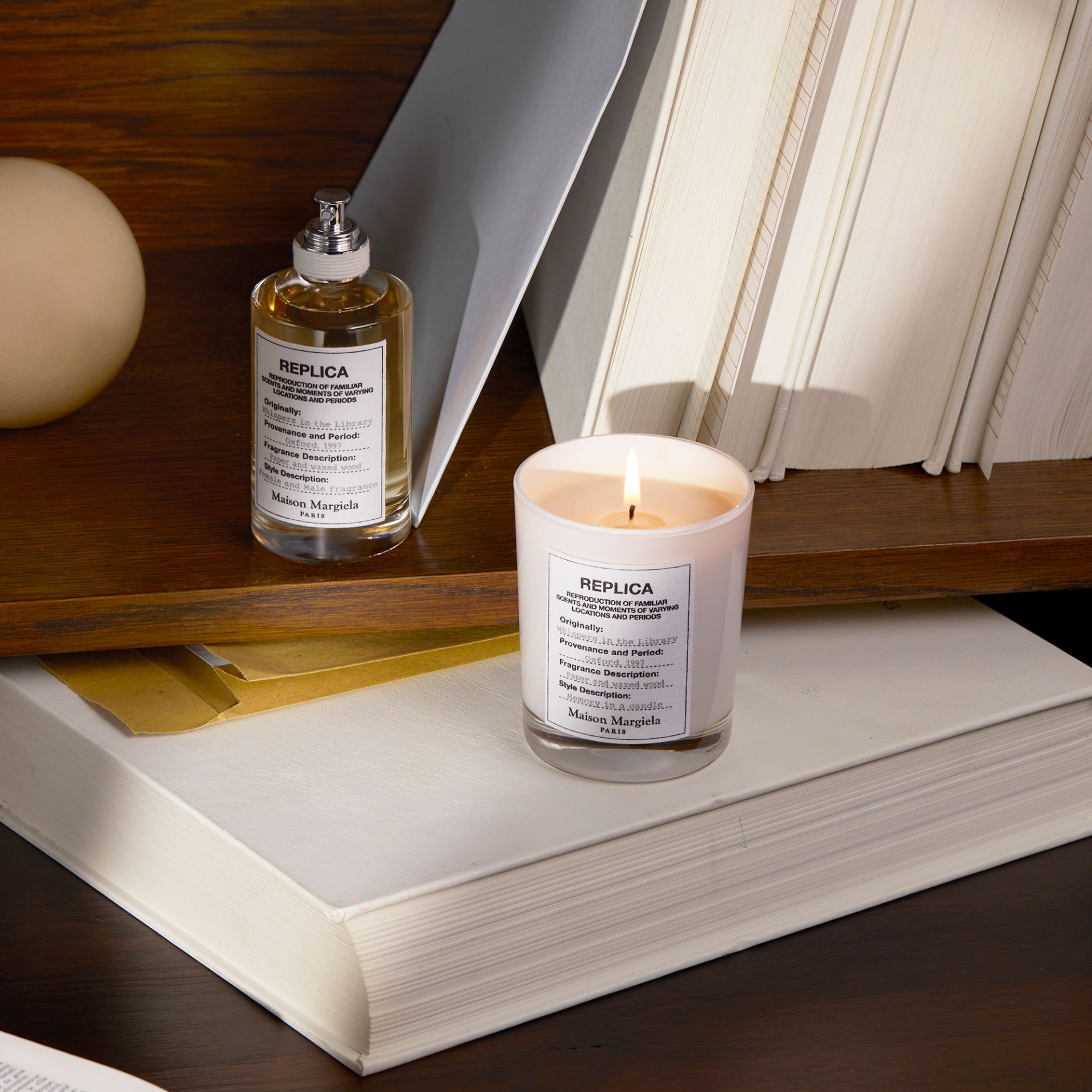 maison margiela replica whispers in the library candle