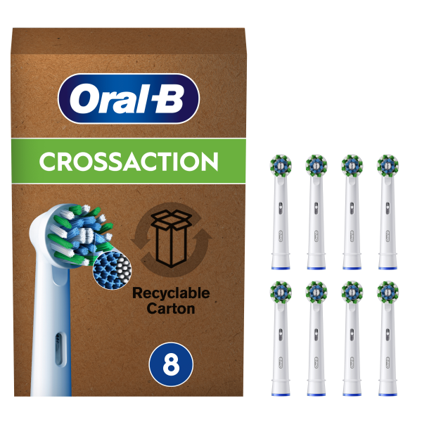 Oral-B Testine Di Ricambio Pro Cross Action Bianco, 8 Testine, Adatto ...