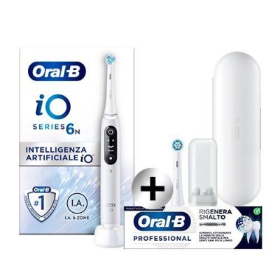 Oral-B Spazzolino Elettrico Ricaricabile IO6 Bianco Con Custodia Da ...