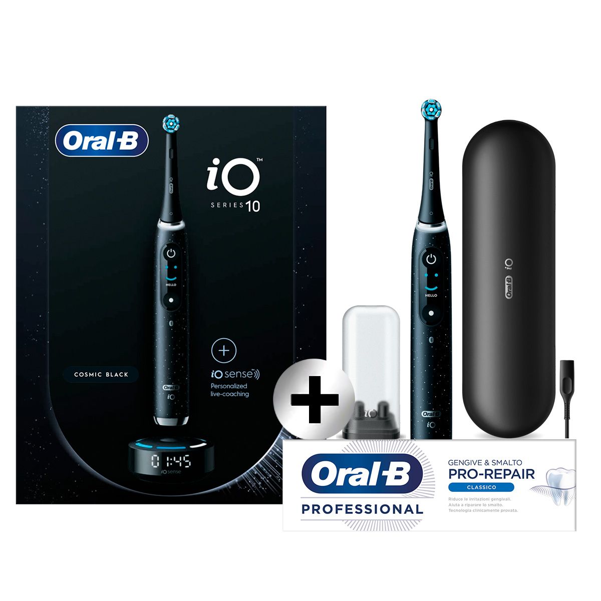 Oral-B Spazzolino Elettrico IO 10 Nero & Oral-B Dentifricio Gengive ...