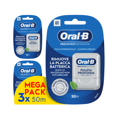 Oral-B Pro-Expert Advanced filo interdentale, per pulizia profonda e rimozione della placca.