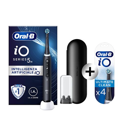 Oral-B Spazzolino Elettrico IO 5n Nero + Oral-B Testine Nere IO ...