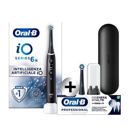 OralB Spazzolino Elettrico Ricaricabile iO6 Nero Con Custodia Da