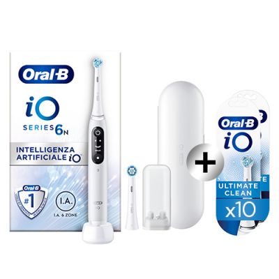 Oral-B Spazzolino Elettrico IO6 Bianco + Oral-B IO Testine Di Ricambio ...