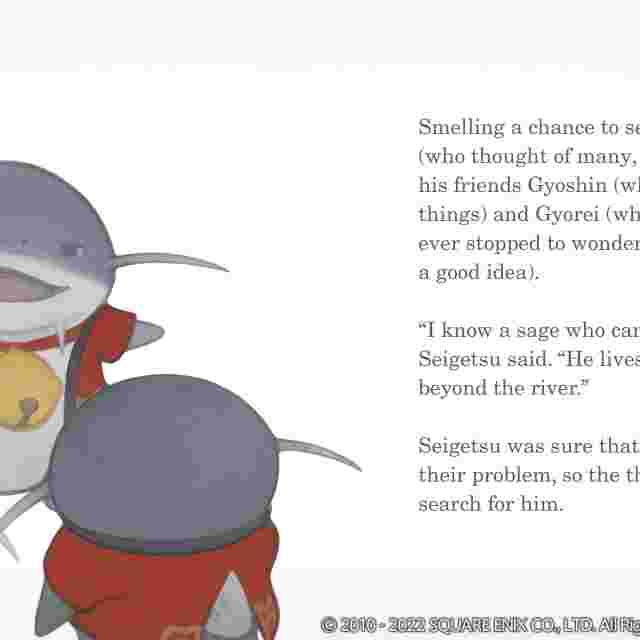 Capture d'écran du jeu Final Fantasy XIV Picture Book: The Namazu and the Greatest Gift