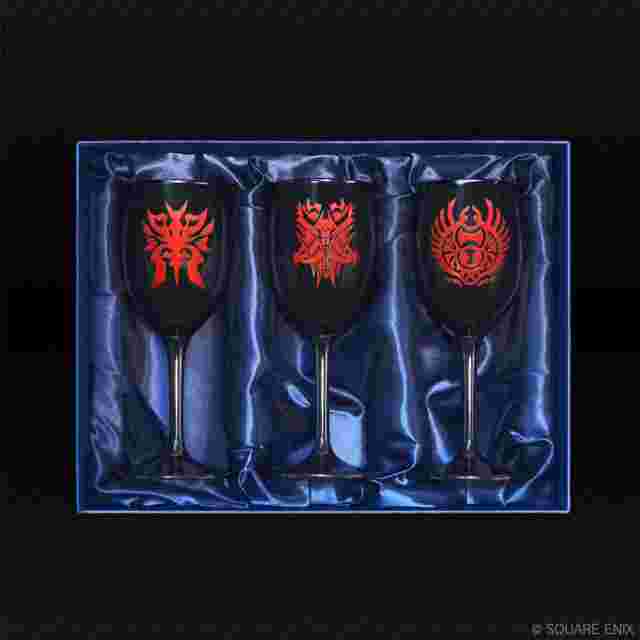 Capture d'écran du jeu FINAL FANTASY XIV WINE GLASSES - ASCIAN SIGILS (BOX OF 3)