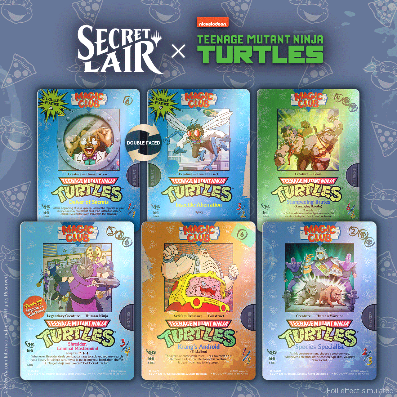 Secret Lair x Teenage Mutant Ninja Turtles: VHS Villains Foil