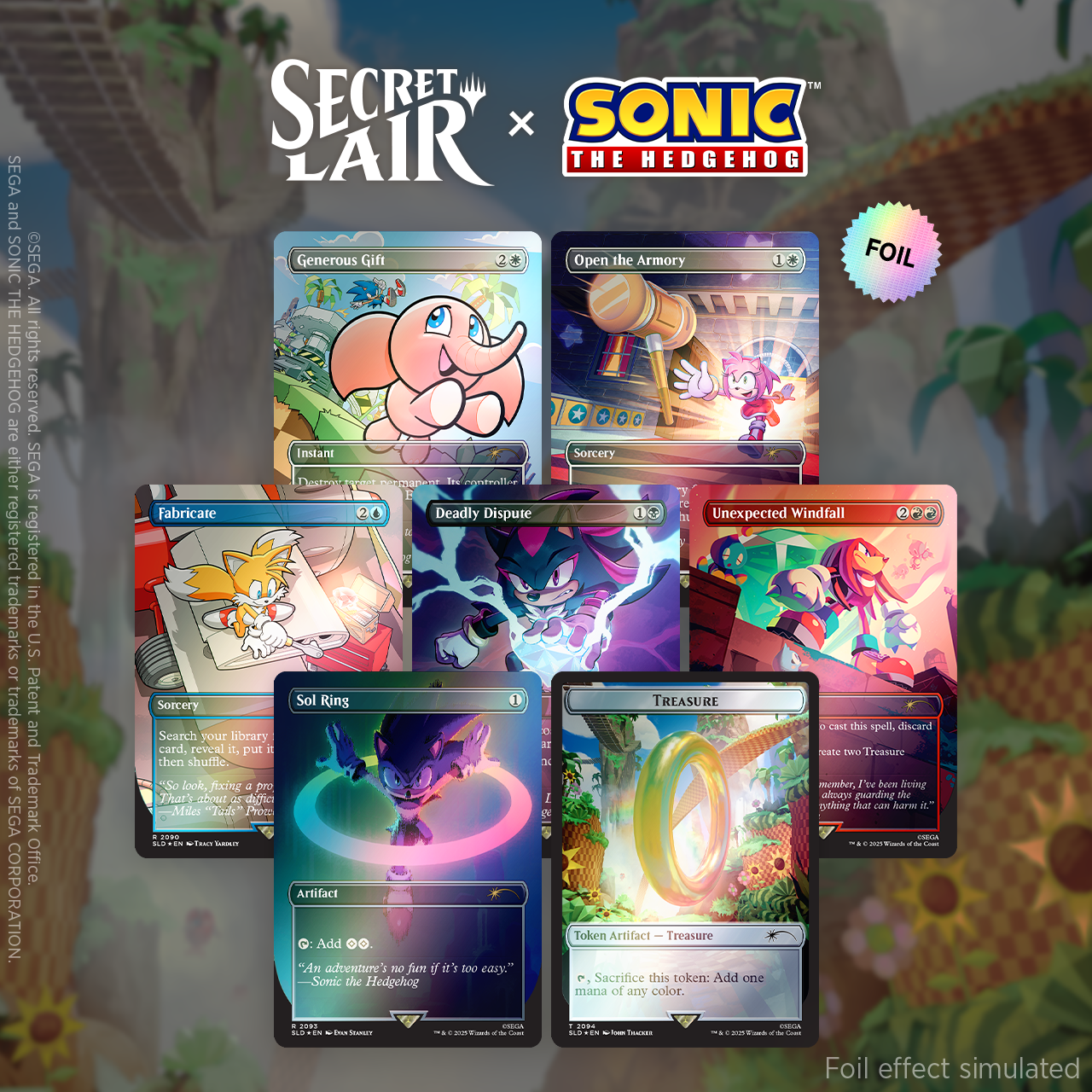 〈未開封〉MTG SecretLair Sonic Foil 英語版3種セット Secret Lair x Sonic: Chasing Adventure Foil Edition | Secret Lair