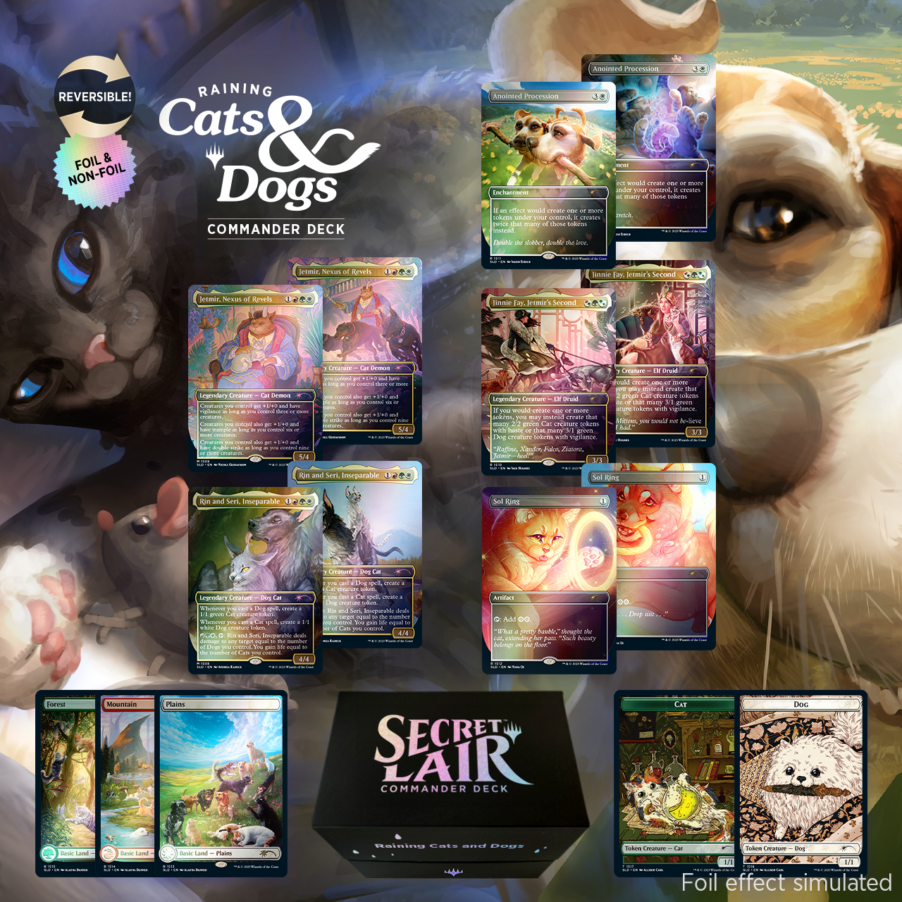 MTG Secret Lair Raining Cats and Dogs - tectraffic.com.br