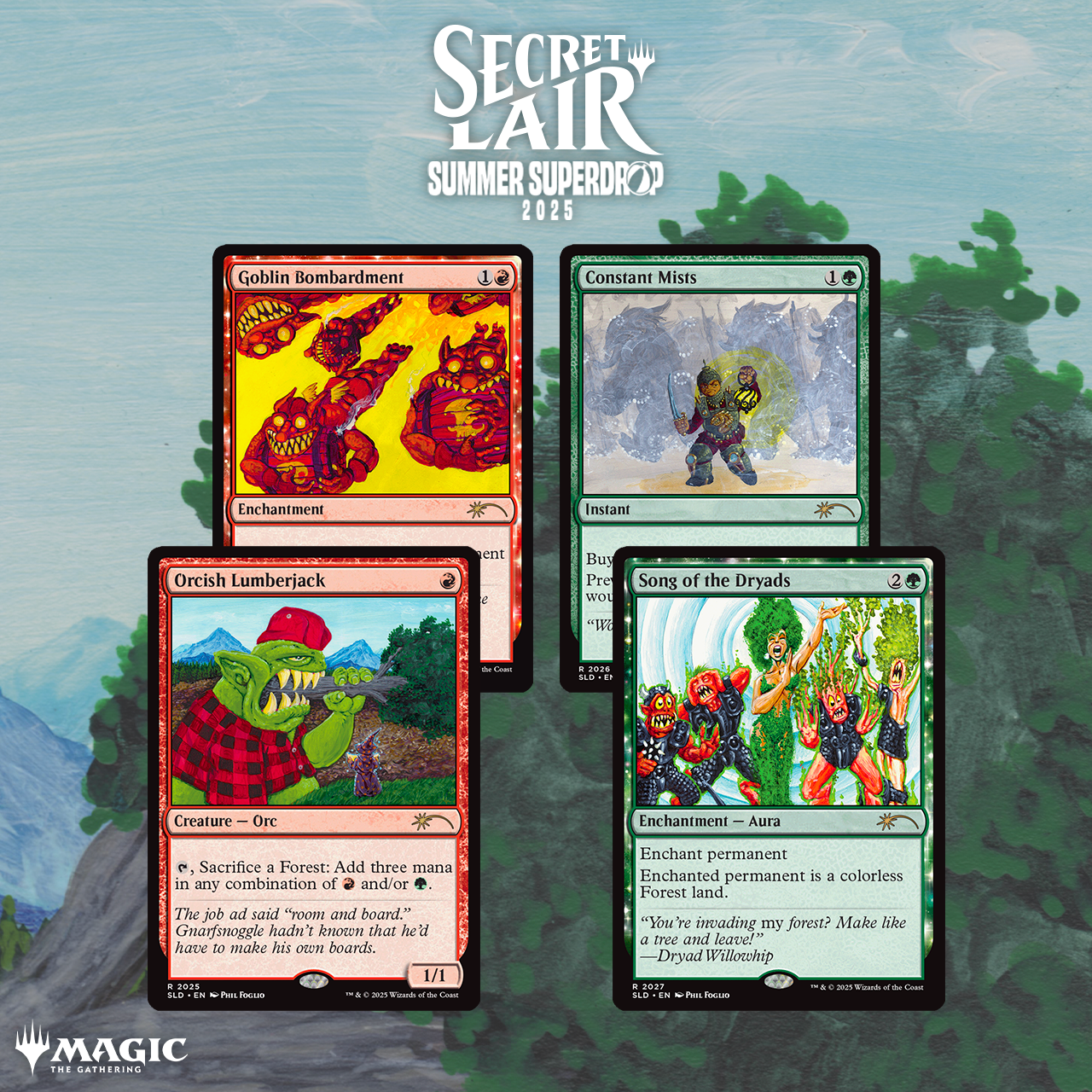 MTG secret lair 森 アートプリント 複製原画 - マジック：ザ