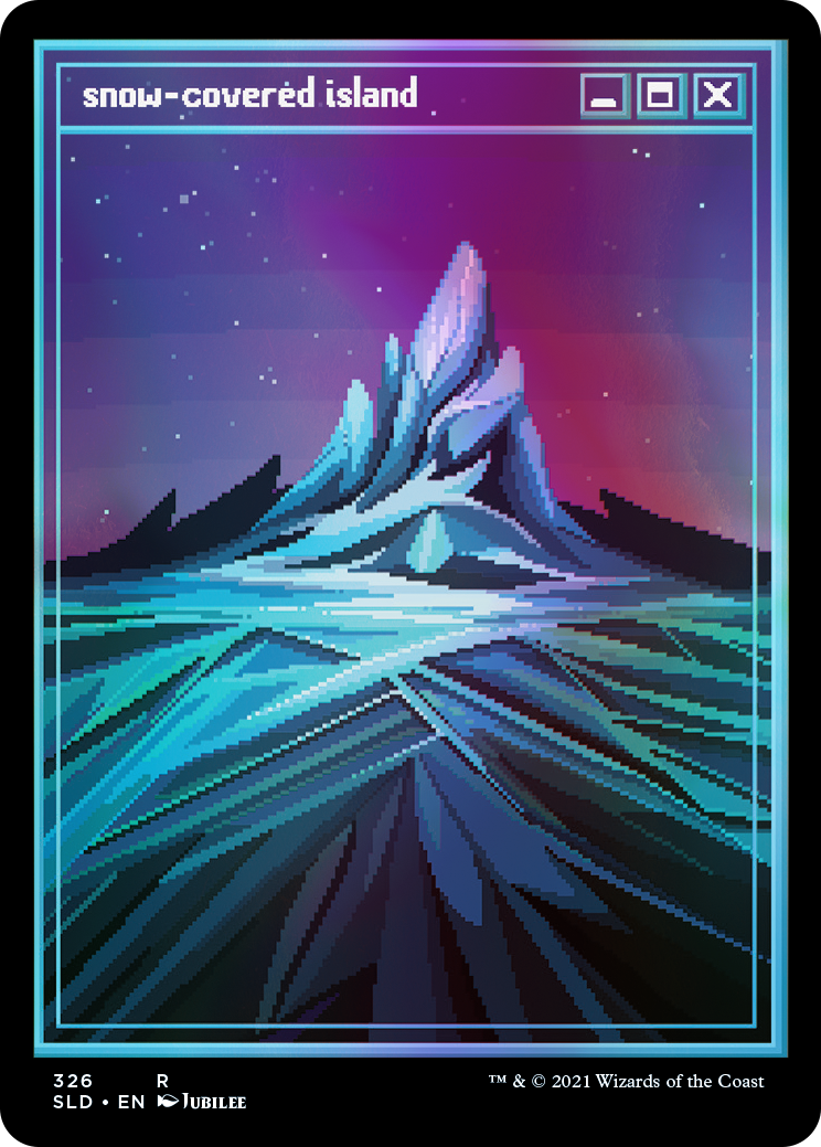 美しい MTG PixelSnowLands.jpg 【FOIL】【英】冠雪の島/Snow-Covered