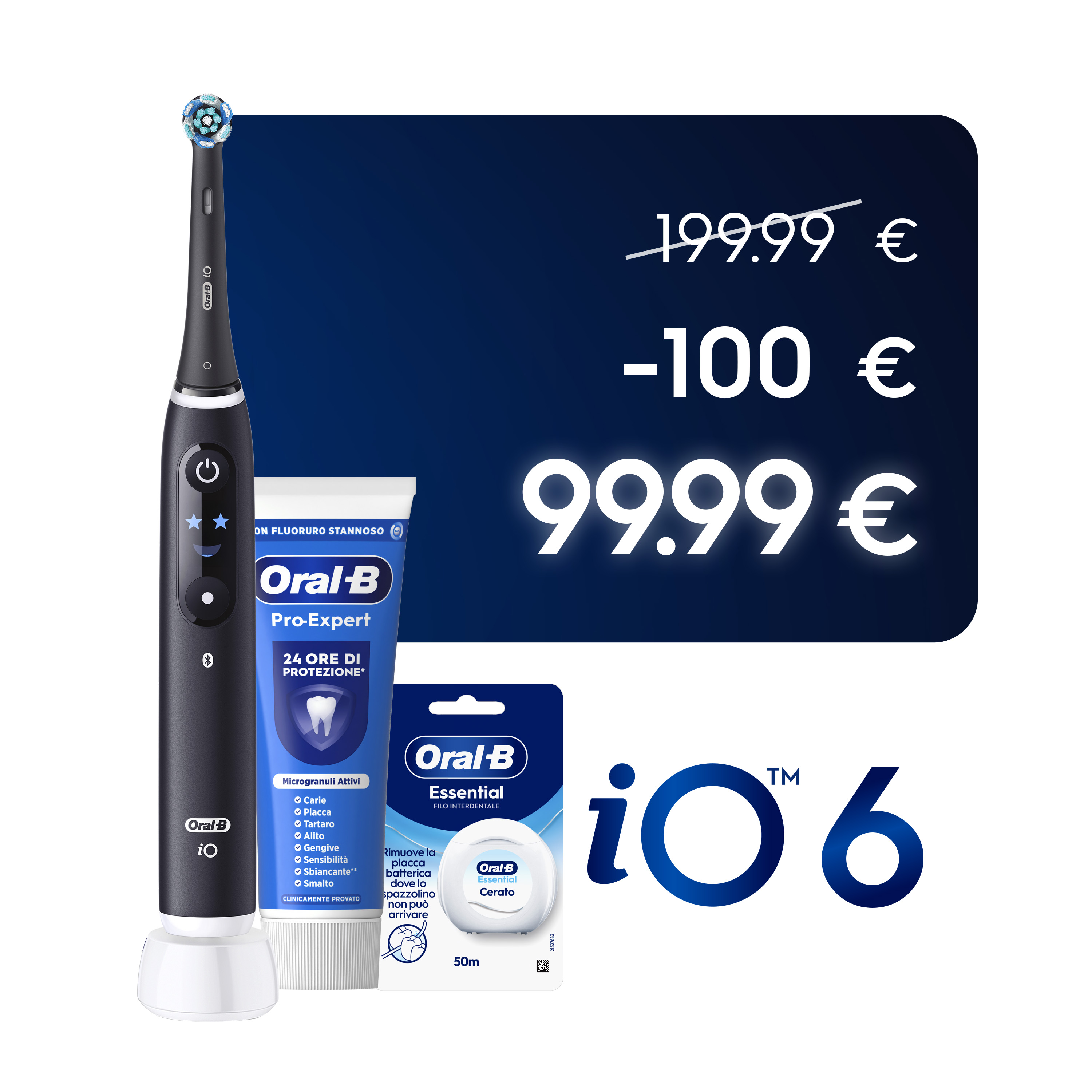 Oral-B iO 6 Spazzolino Elettrico Nero con 8 Testine Ultimate Clean Custodia da Viaggio e Dentifricio Clinical Prevenzione Carie - Immagine 33