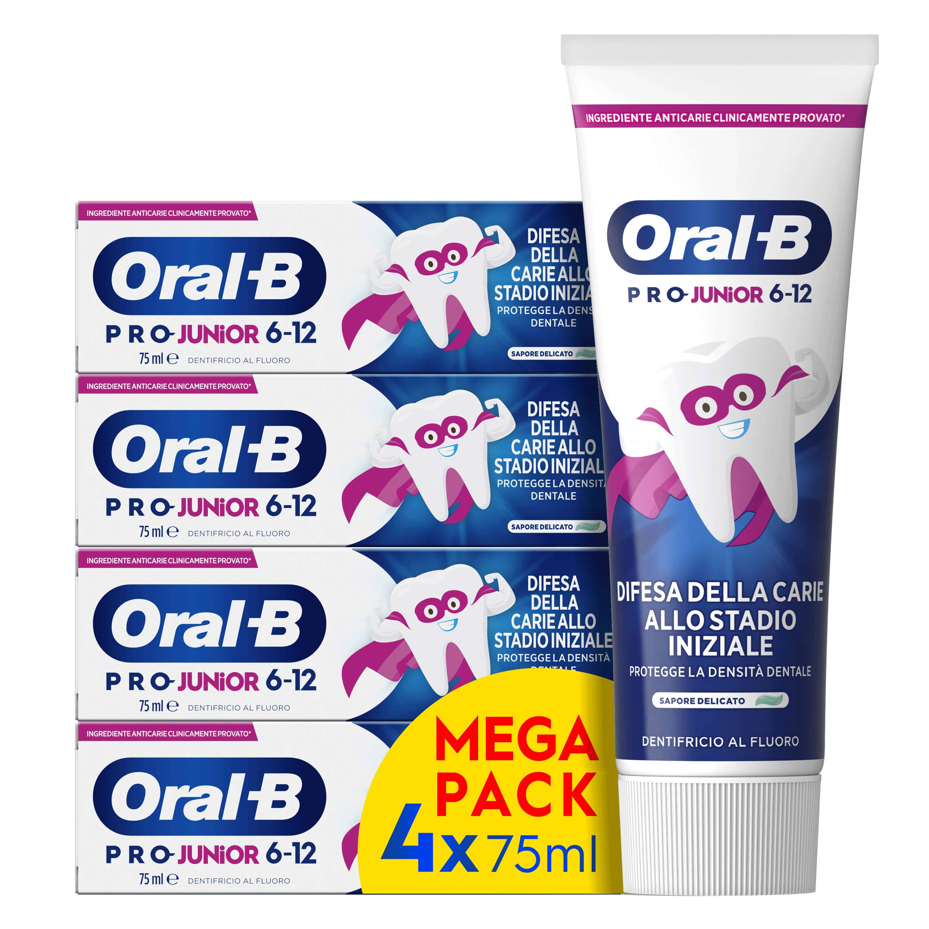 Oral-B Dentifricio Pro Junior, 24 Ore Di Prevenzione Dalla Carie, Rigenera Lo Smalto, Per Bambini 6-12 Anni. Sapore Delicato, 75 Ml. 1 Dentifricio - Immagine 13
