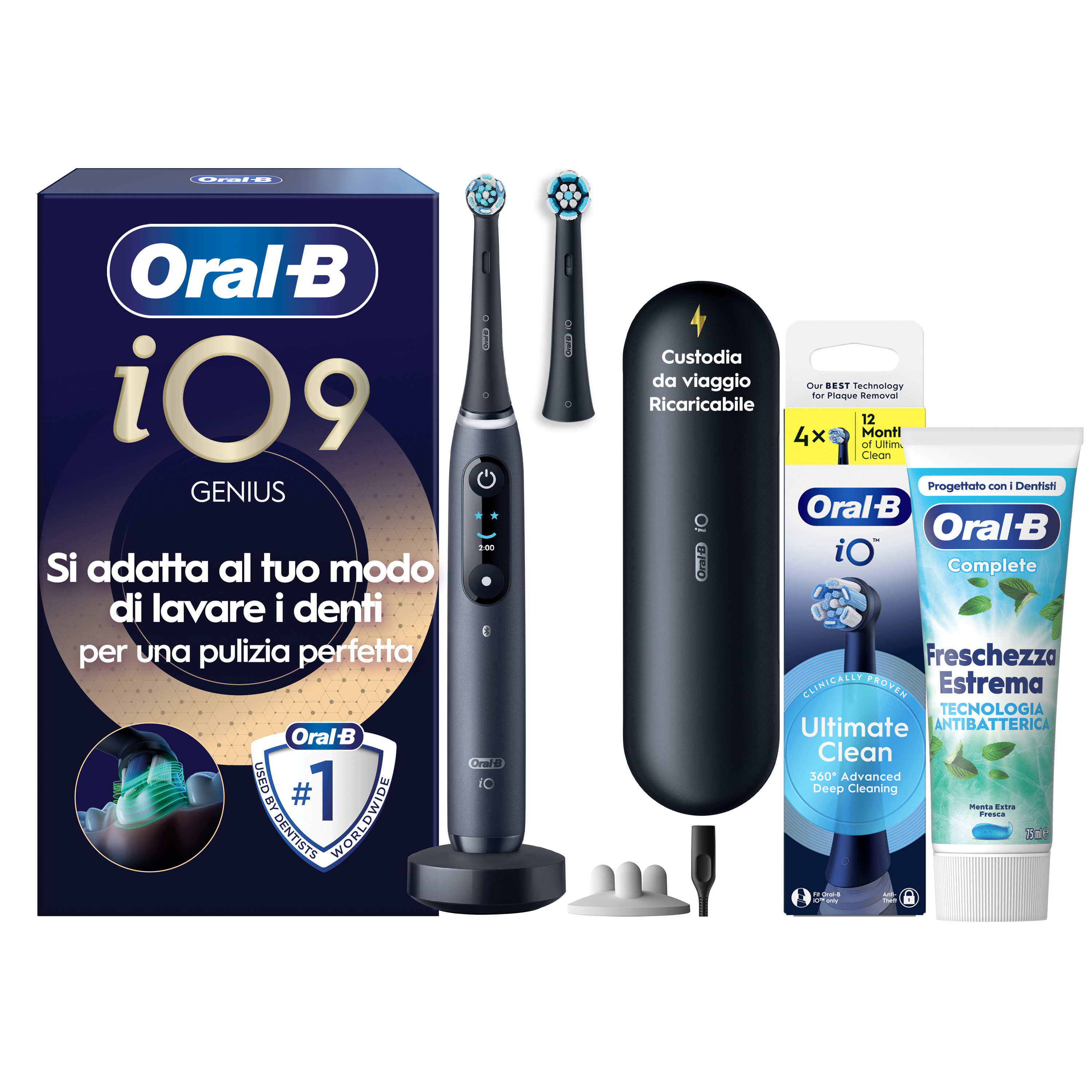 Oral-B - Procter & Gamble Io 9 Black Spazzolino Elettrico + 2 Refill - Immagine 21
