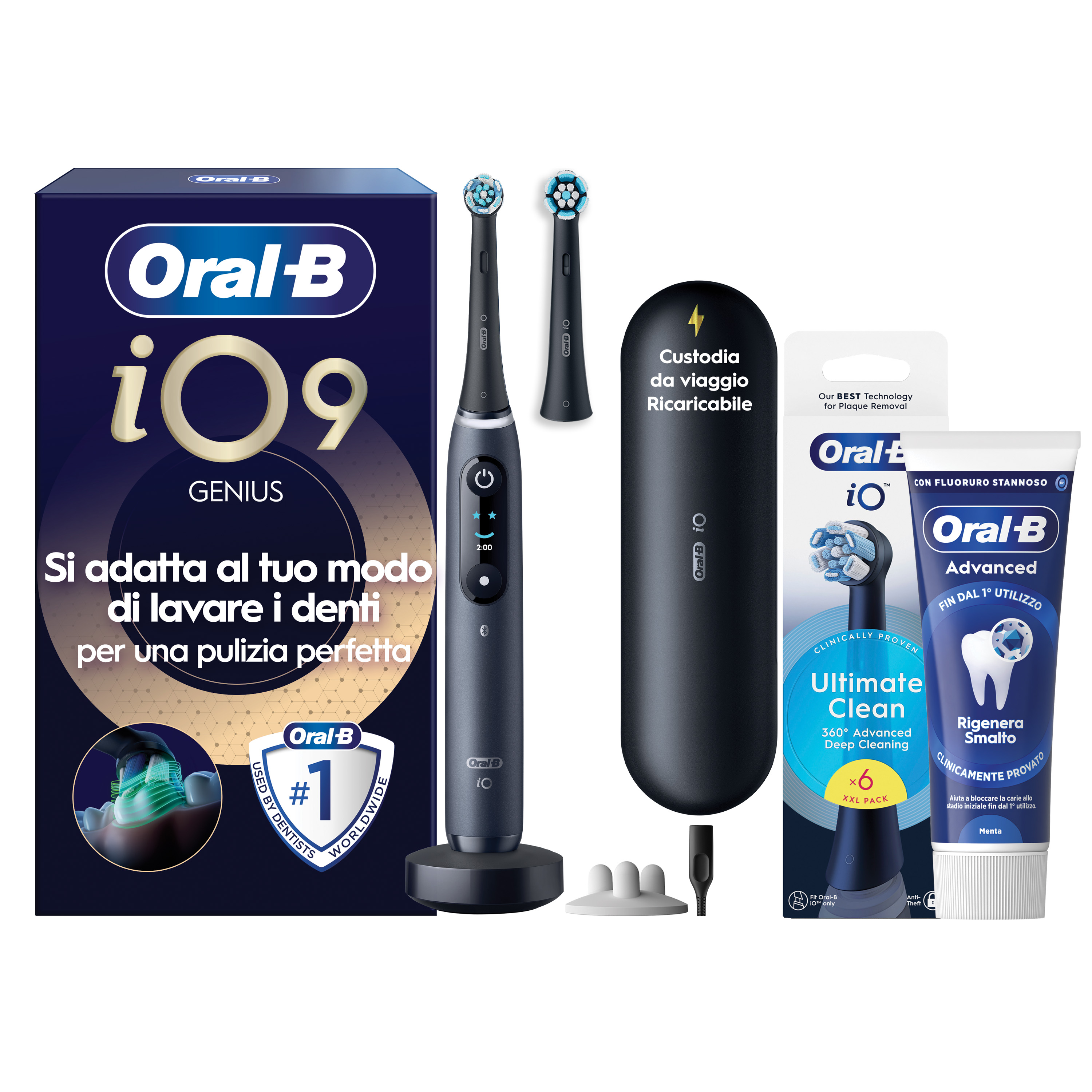 Oral-B - Procter & Gamble Io 9 Black Spazzolino Elettrico + 2 Refill - Immagine 23