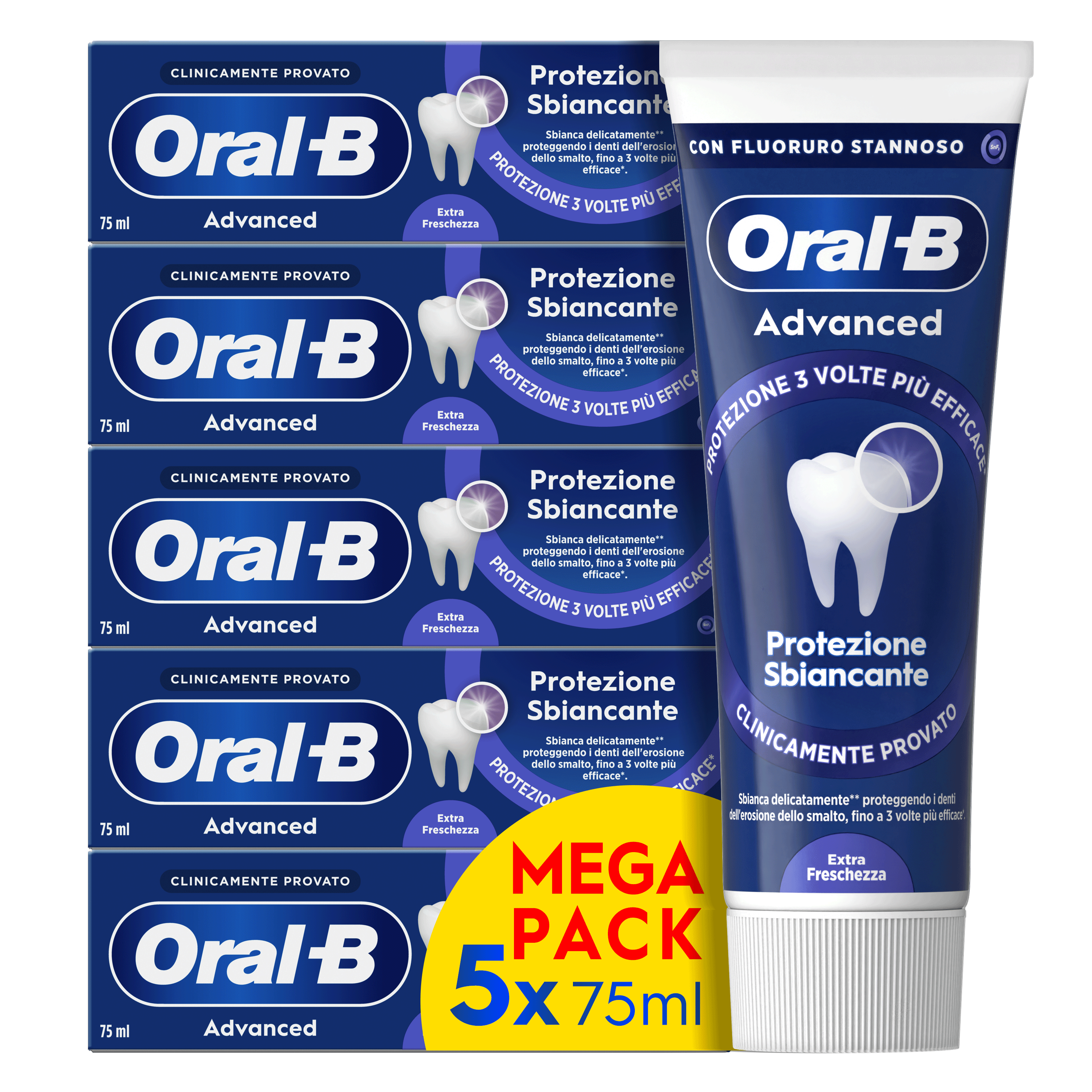 Oral-B Dentifricio Advanced Protezione Sbiancante (5X75ml)