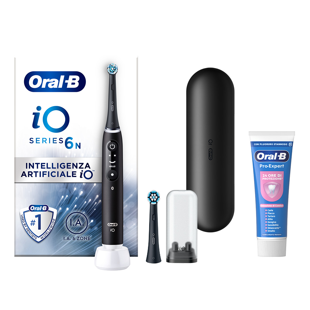 OB PW iO6 BLACK + Dentifricio Oral B
