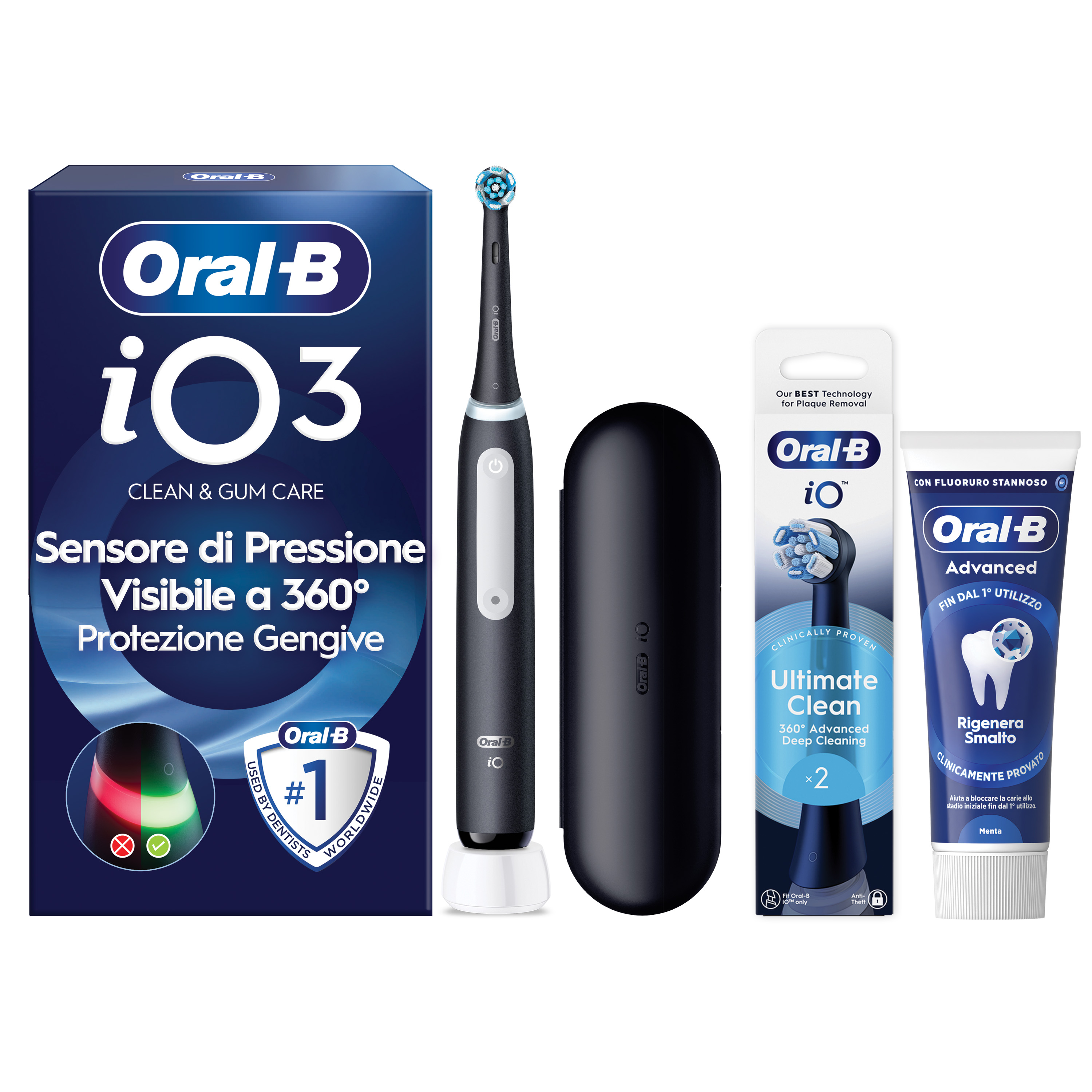 Oral-B Spazzolino Elettrico iO 3 Nero - Tecnologia Avanzata - Sensore di Pressione - Immagine 7
