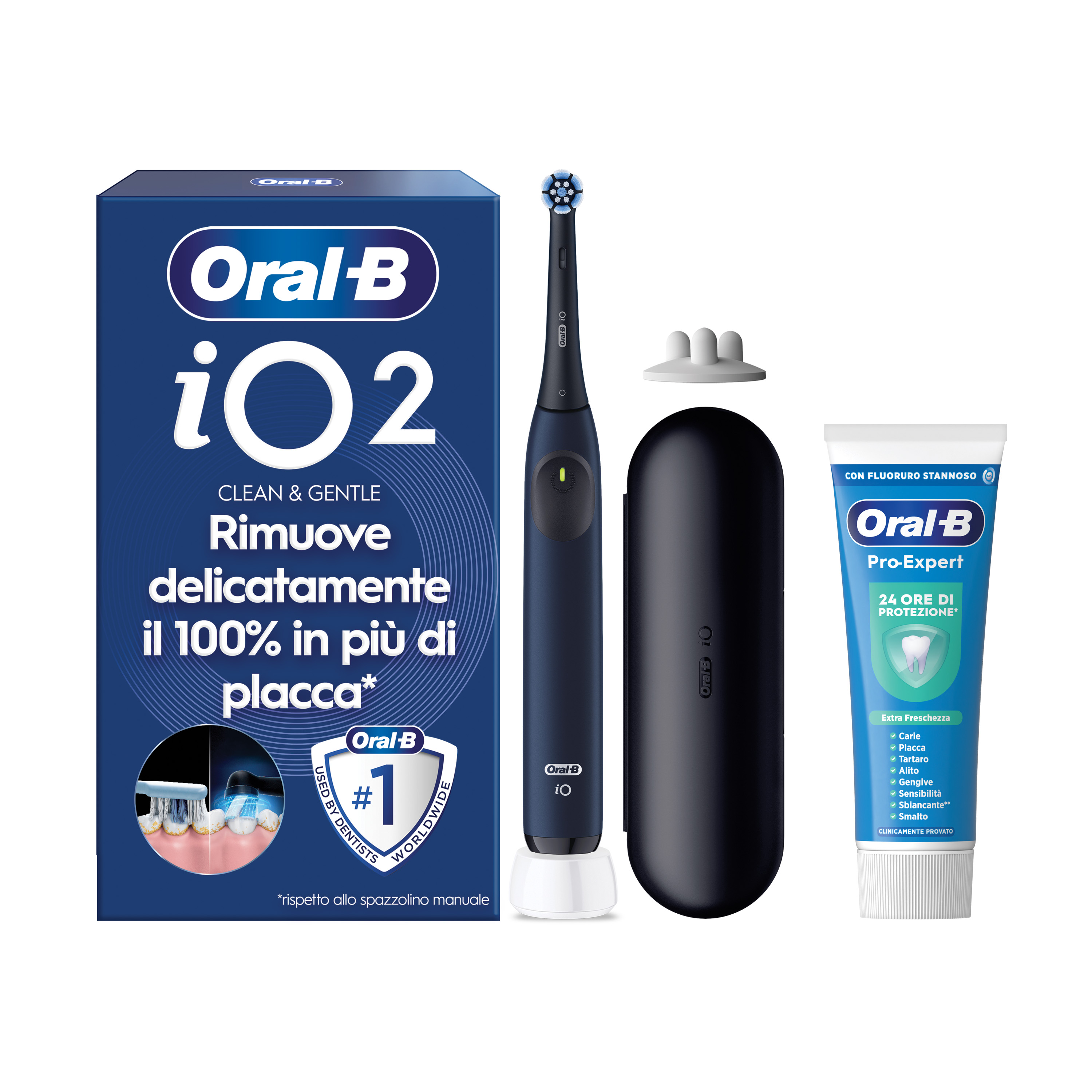 Oral-B iO 2 Spazzolino Elettrico Nero con 1 Testina e Custodia da Viaggio, 3 Modalità di Pulizia e Dentifricio Advanced Rigenera Smalto - Immagine 14