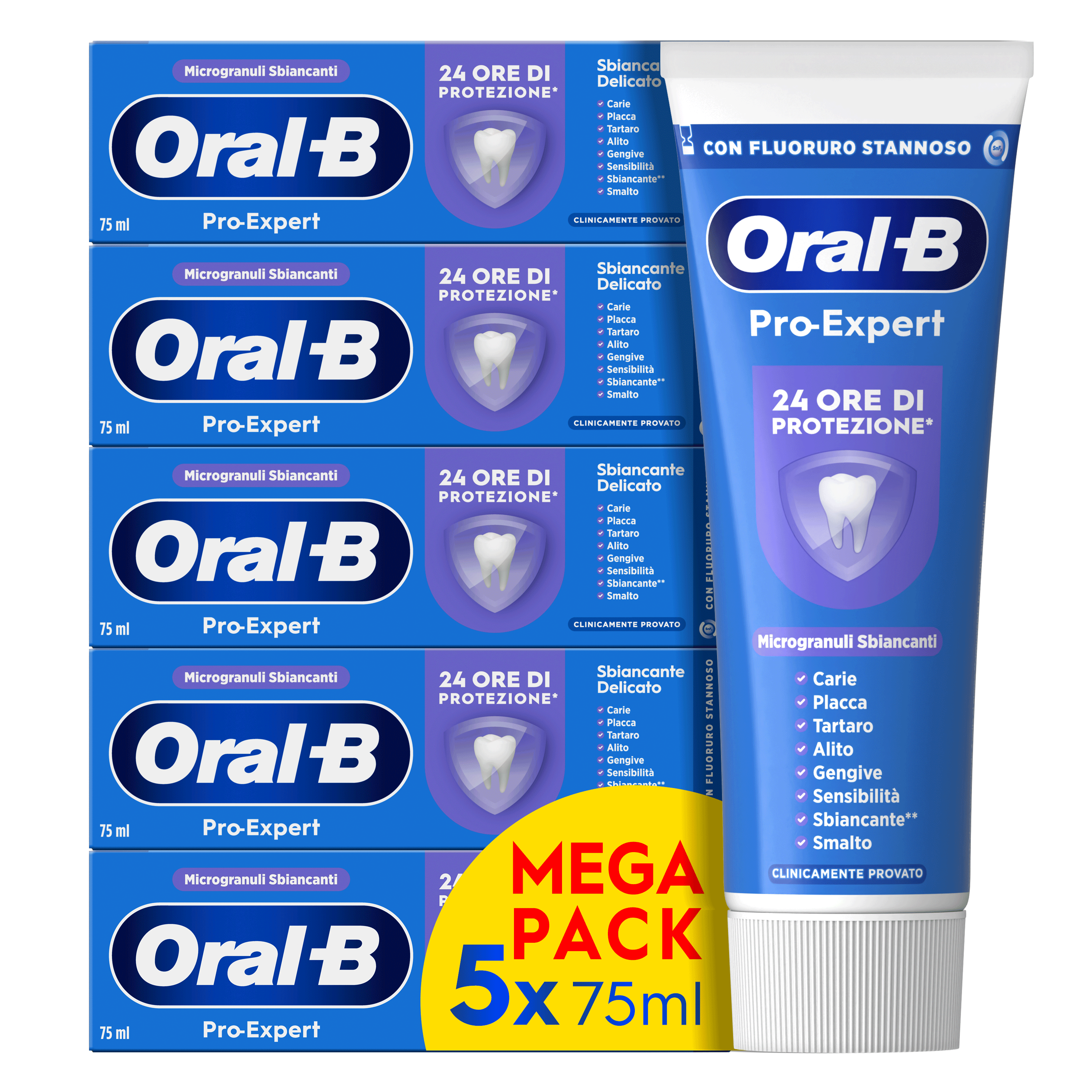 Oral-B Dentifricio Pro-Expert Sbiancante Delicato (5X75ml)