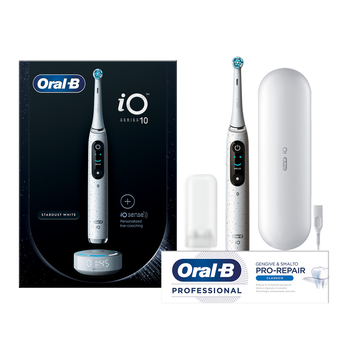 Oral-B Spazzolino Elettrico iO 10 Bianco + Oral-B Dentifricio Gengive & Smalto 75ml