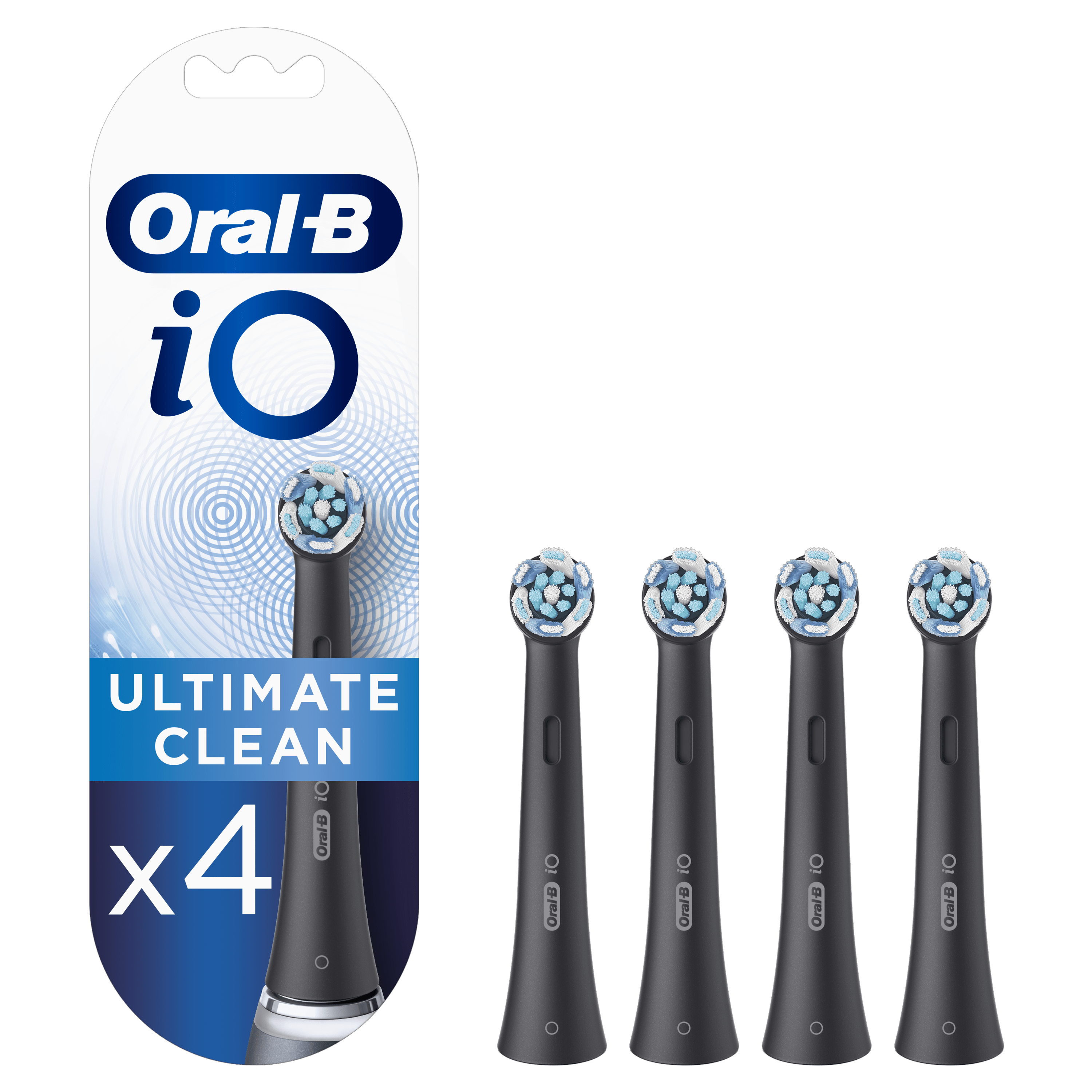 Oral-B Testine Nere iO Ultimate Clean, Confezione da 4 Pezzi