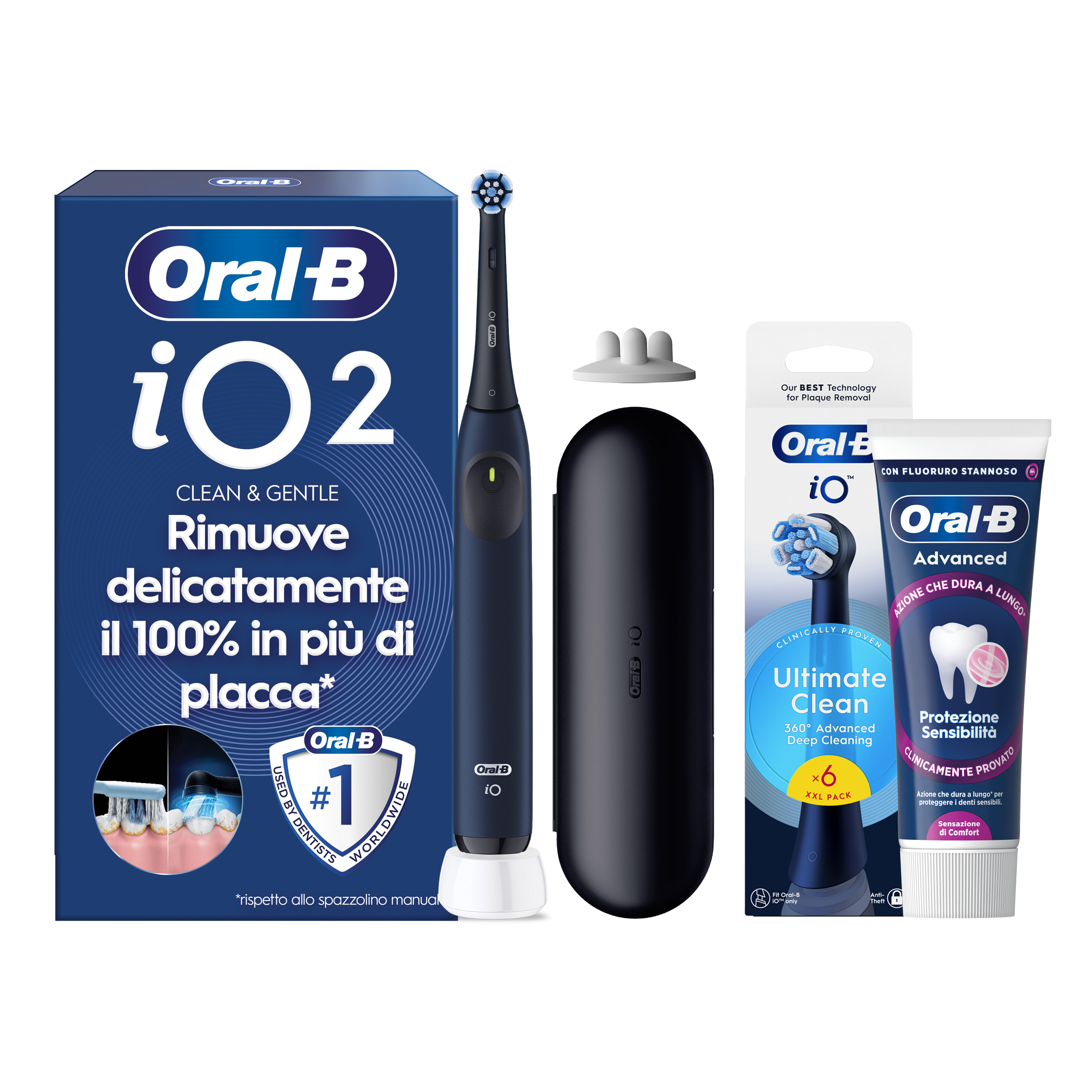 Oral-B iO 2 Spazzolino Elettrico Nero con 1 Testina e Custodia da Viaggio, 3 Modalità di Pulizia e Dentifricio Advanced Rigenera Smalto - Immagine 25