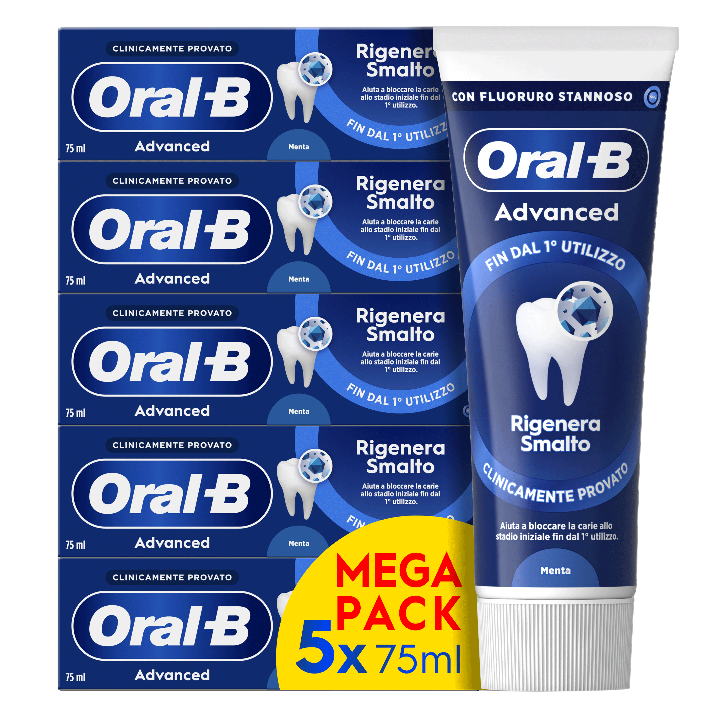 Oral-B Dentifricio Advanced Rigenera Smalto (5X75ml)