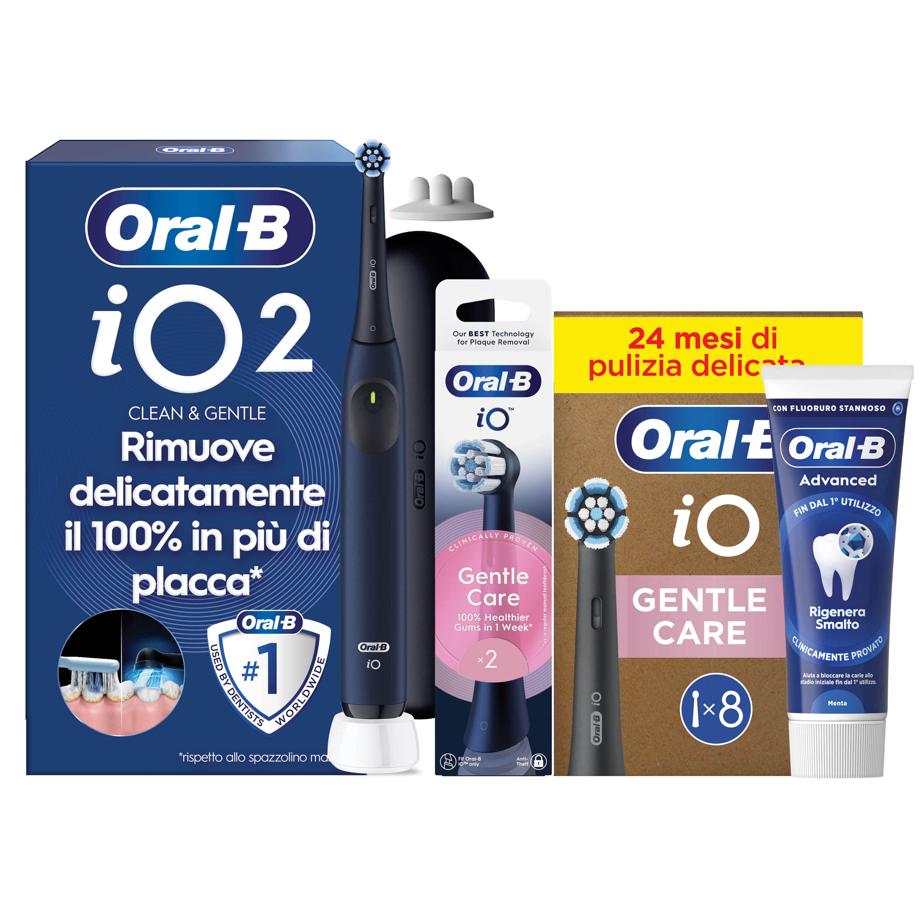 Oral-B iO 2 Spazzolino Elettrico Nero con 1 Testina e Custodia da Viaggio, 3 Modalità di Pulizia e Dentifricio Advanced Rigenera Smalto - Immagine 13
