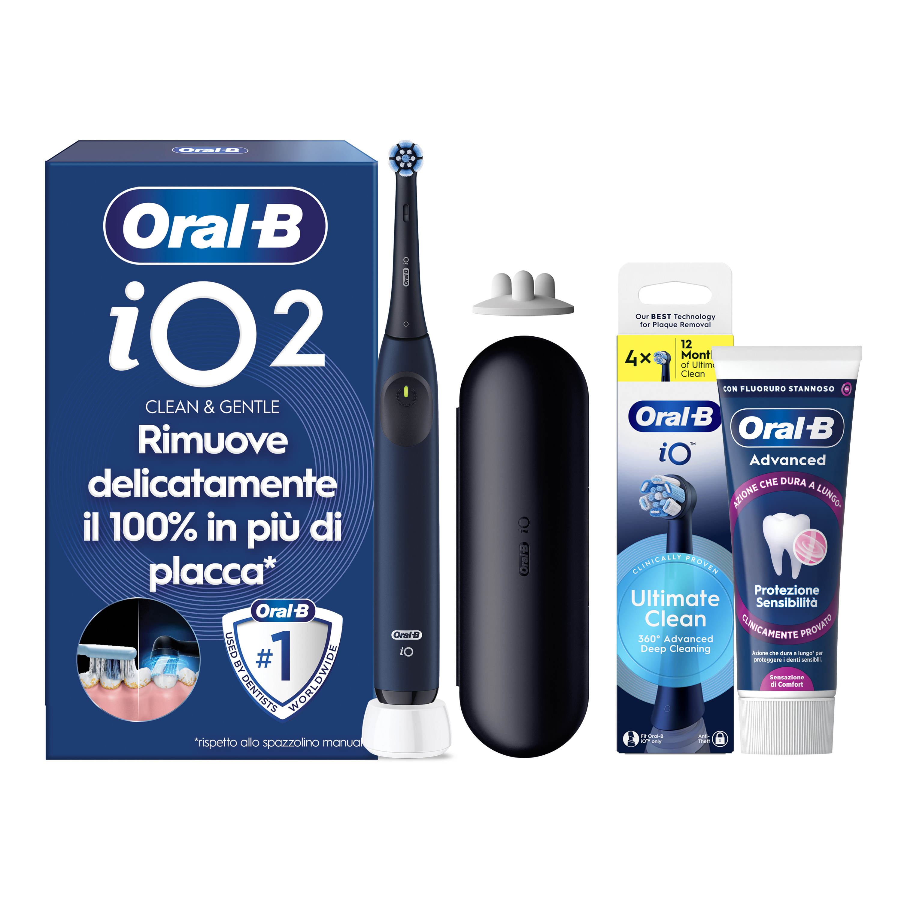 Oral-B iO 2 Spazzolino Elettrico Nero con 1 Testina e Custodia da Viaggio, 3 Modalità di Pulizia e Dentifricio Advanced Rigenera Smalto - Immagine 21