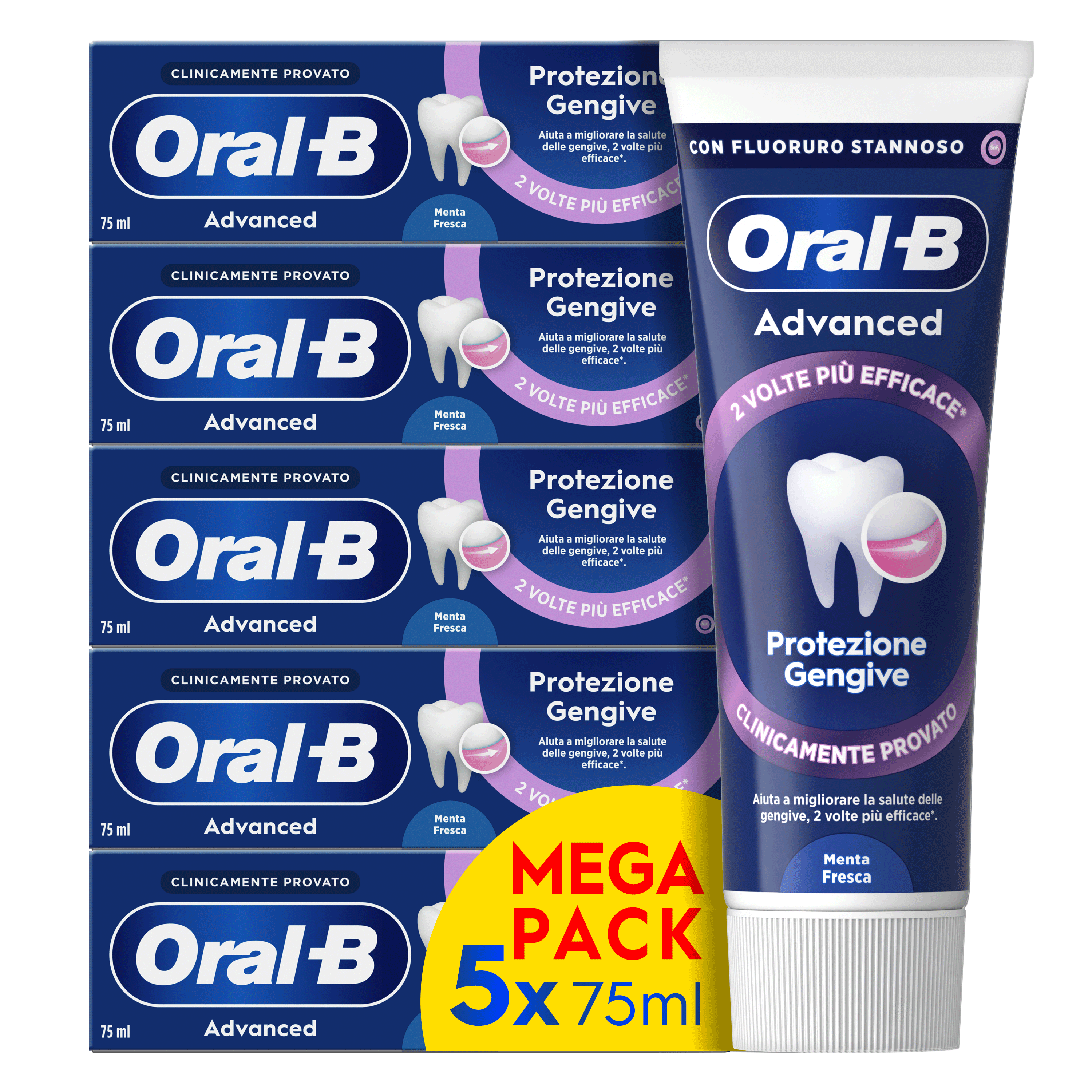 Oral-B Advanced Protezione Gengive Menta Fresca (5X75ml)