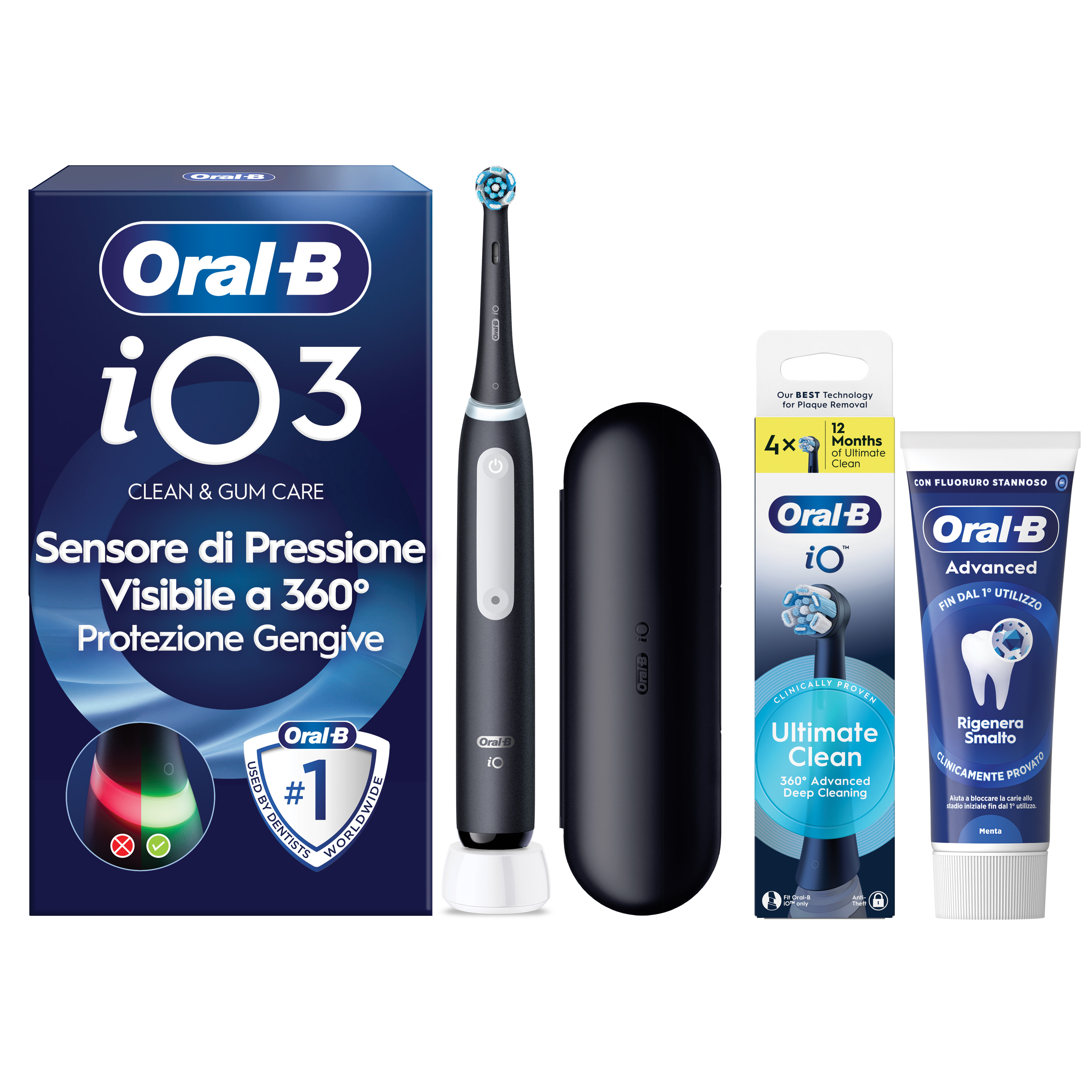 Oral-B Spazzolino Elettrico iO 3 Nero - Tecnologia Avanzata - Sensore di Pressione - Immagine 9