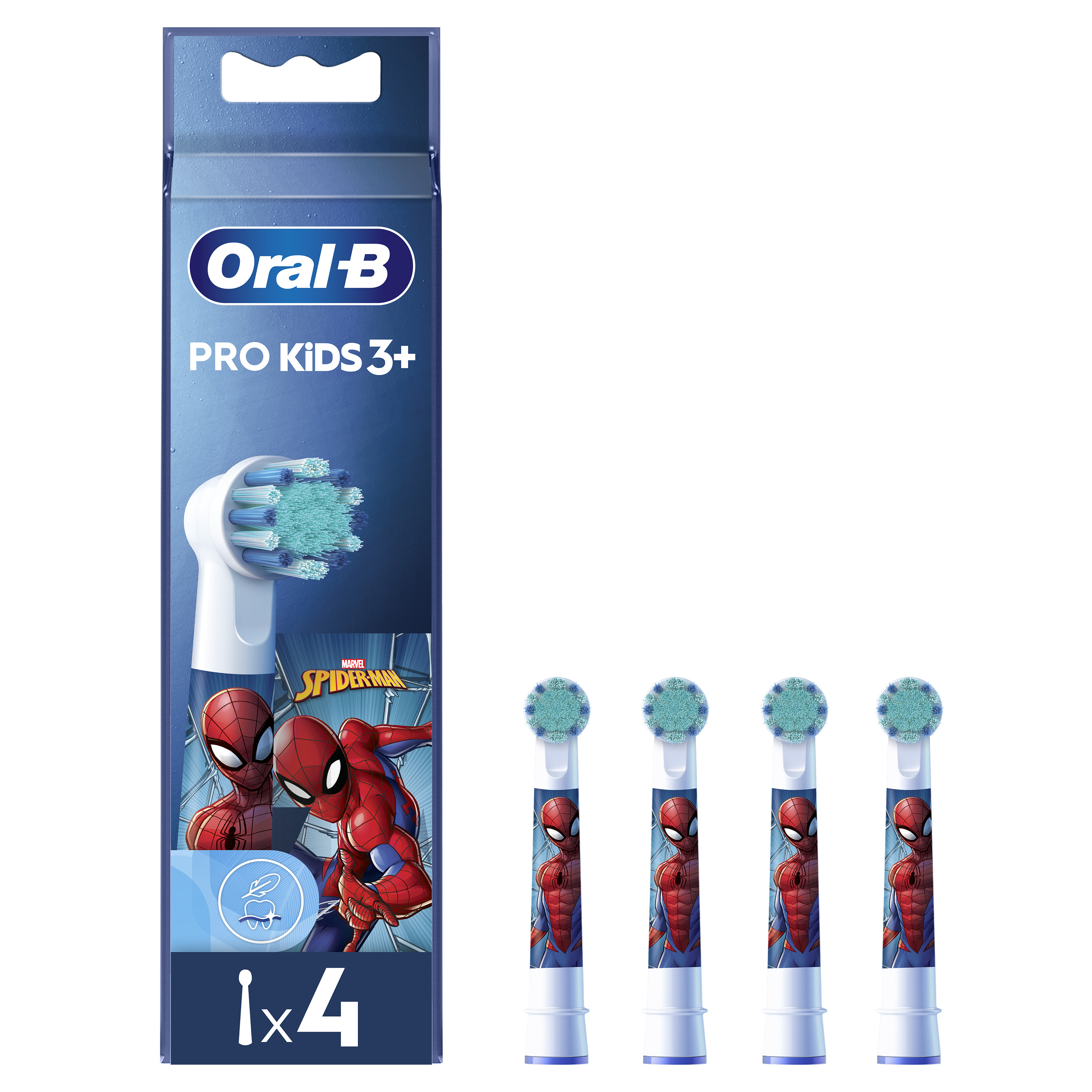 Oral-B Testine Di Ricambio Pro Kids Spiderman Marvel, confezione da 4 Testine