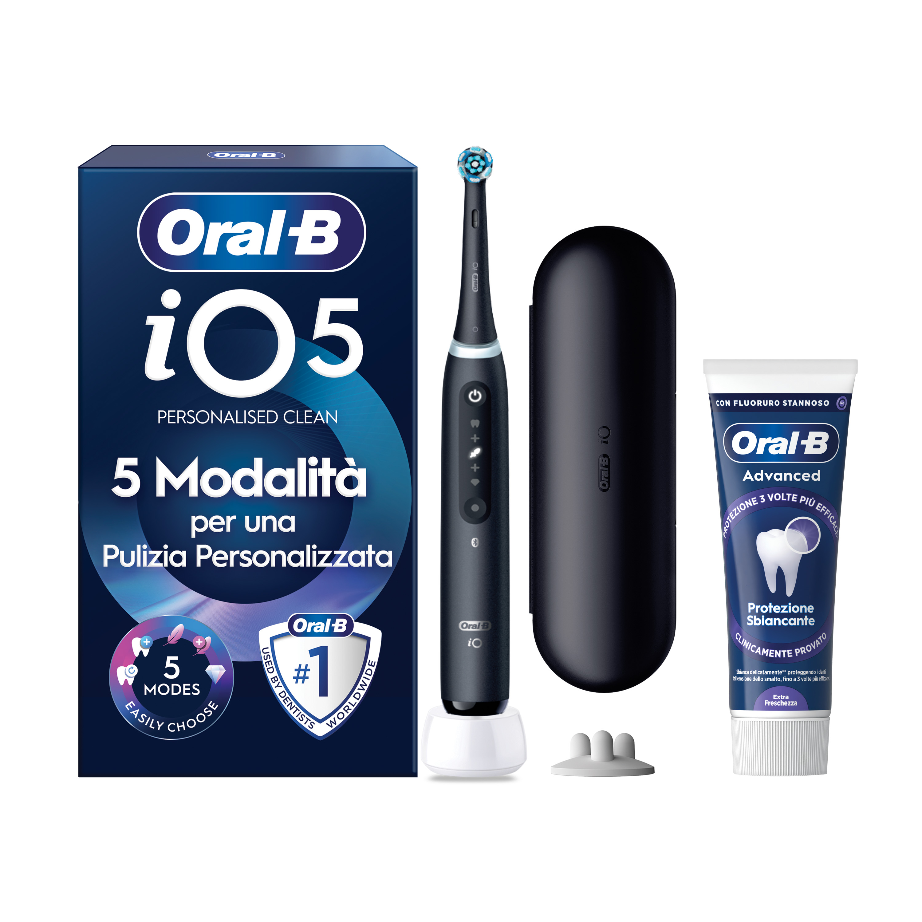 Oral-B iO 5 Spazzolino Elettrico Nero con 3 Testine Ultimate Clean e Custodia da Viaggio, 5 Modalità di Pulizia e Dentifricio Anti-Tartaro - Immagine 29