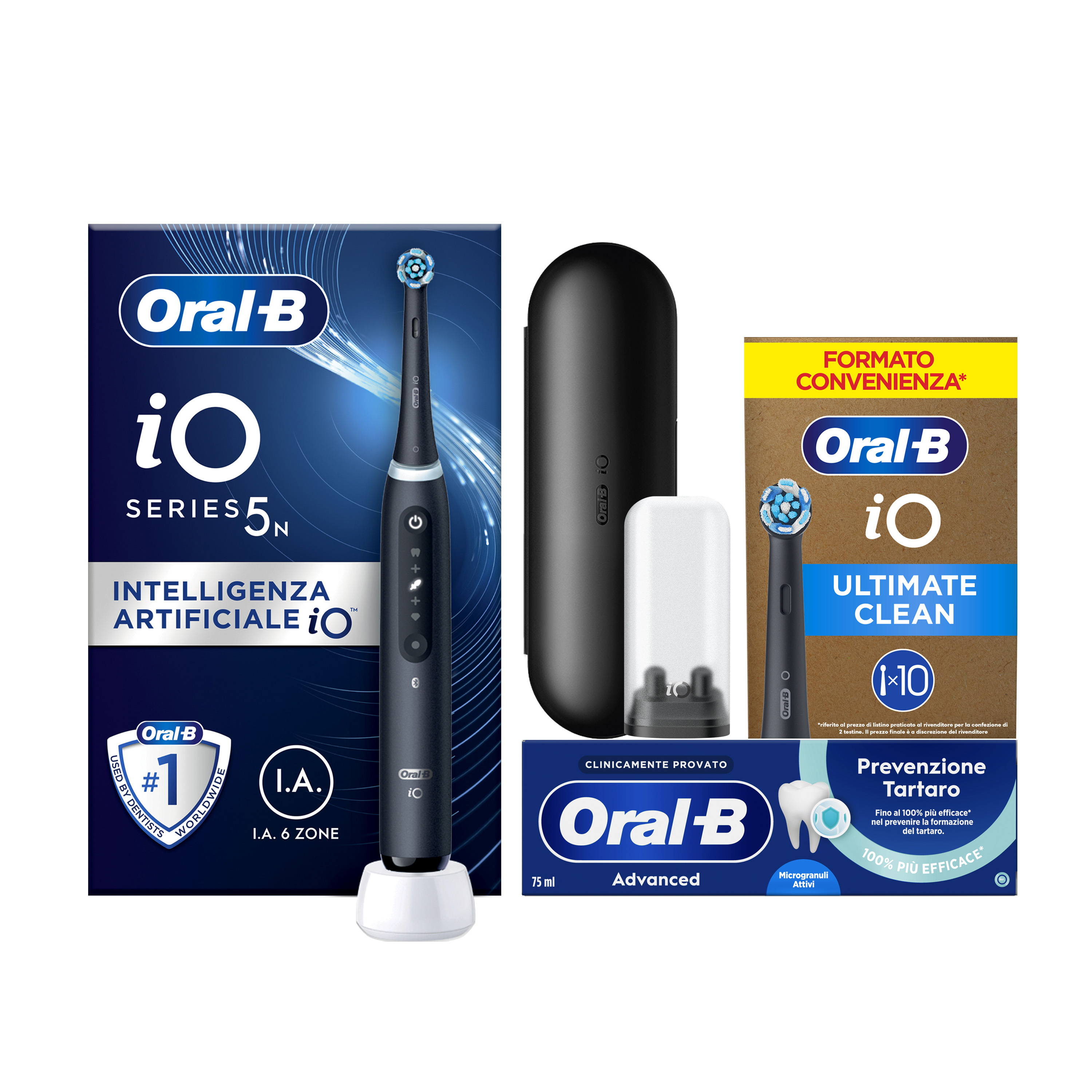 Oral-B Spazzolino Elettrico iO 5 Nero Oscillante Ricaricabile 5 Modalità