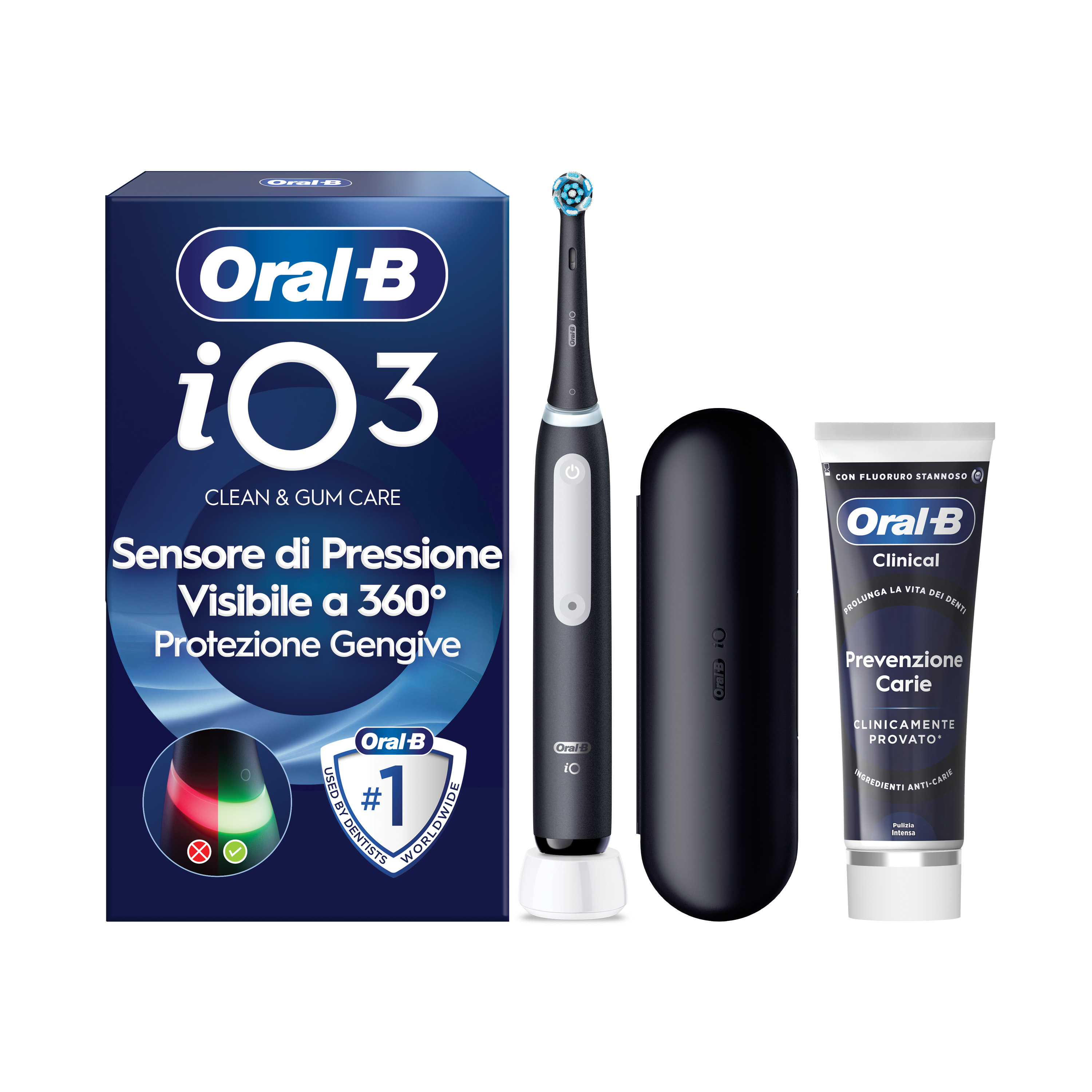 Oral-B Spazzolino Elettrico iO 3 Nero - Tecnologia Avanzata - Sensore di Pressione - Immagine 4