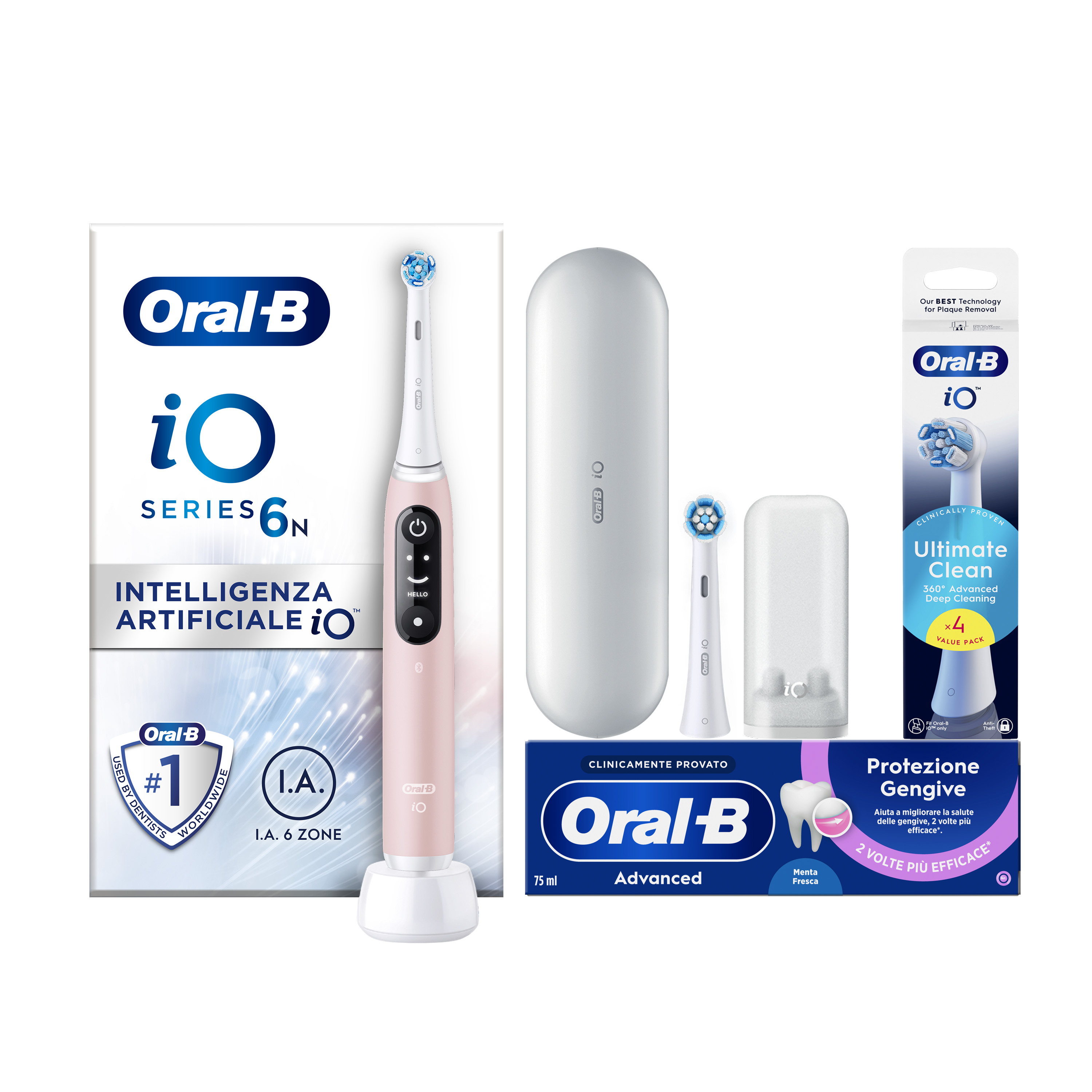 Oral-B - iO 6 - Spazzolino Elettrico - Tecnologia Magnetica - Rosa