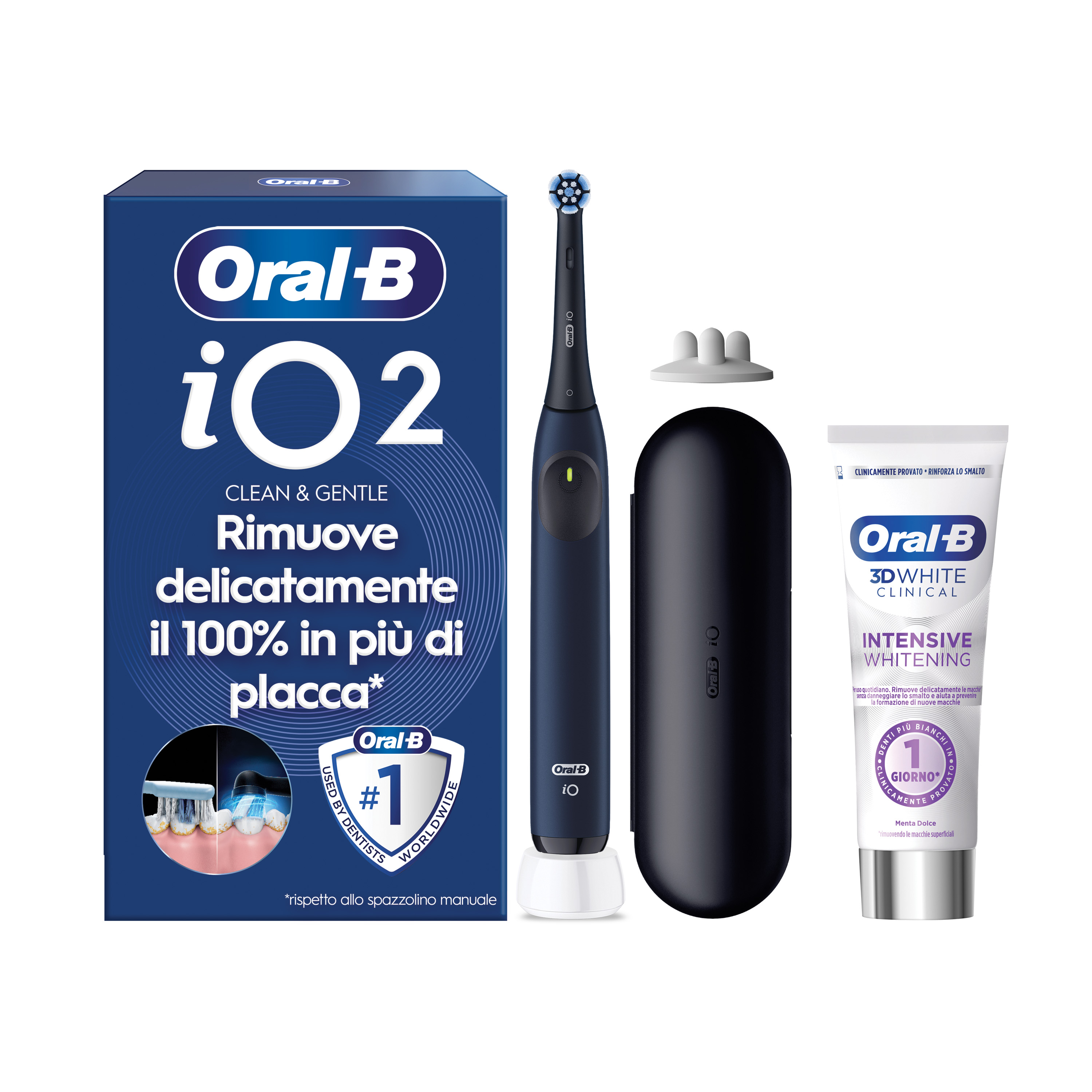 Oral-B iO 2 Spazzolino Elettrico Nero con 1 Testina e Custodia da Viaggio, 3 Modalità di Pulizia e Dentifricio Advanced Rigenera Smalto - Immagine 16