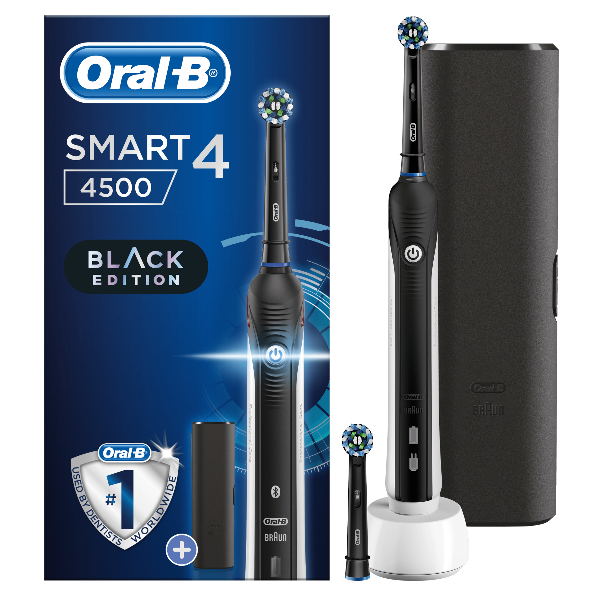 Oral-B Smart 4 4500 Spazzolino Elettrico Nero - Con Custodia da Viaggio