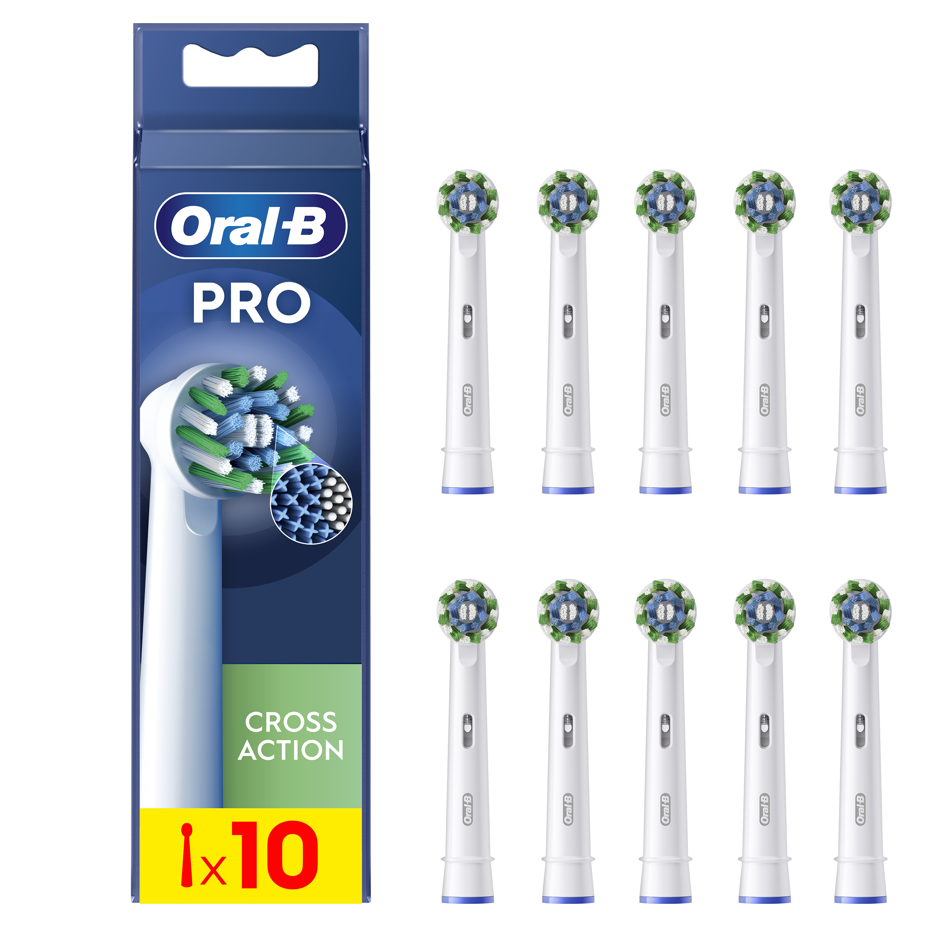 Oral-B Testine Di Ricambio Pro Cross Action Bianco, 10 Testine