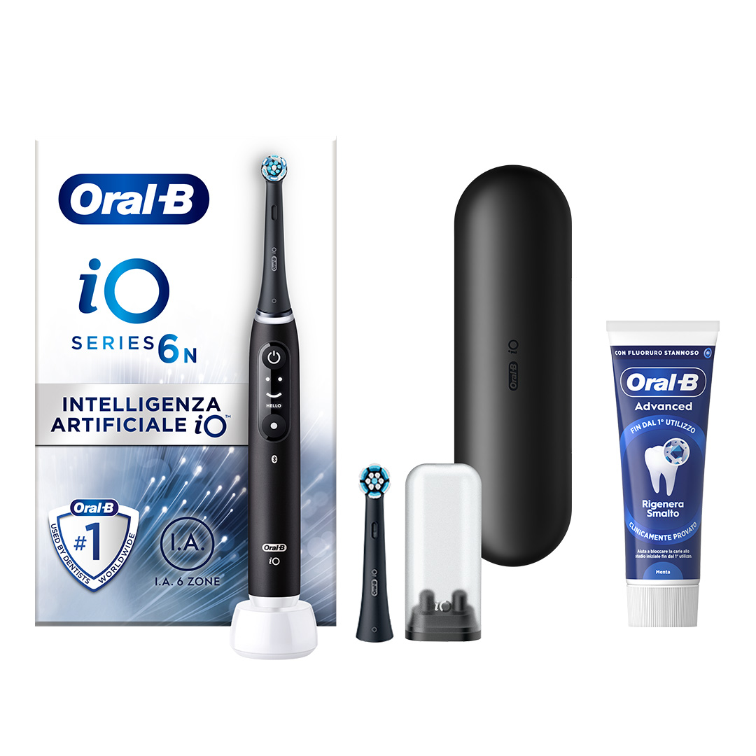 OB PW iO6 BLACK + Dentifricio Oral B