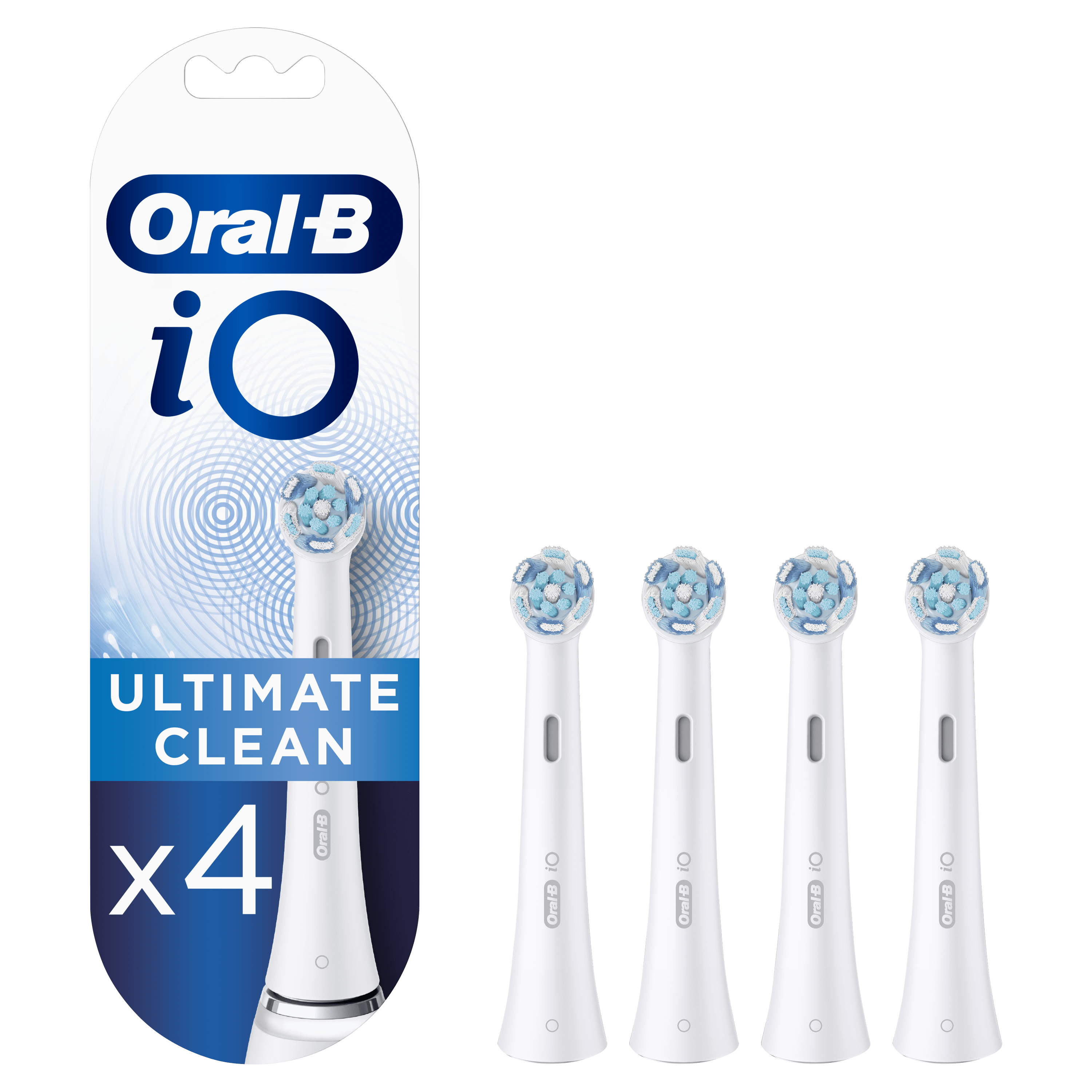 Oral-B iO Testine Ultimate Clean Bianche, Confezione da 4 Pezzi