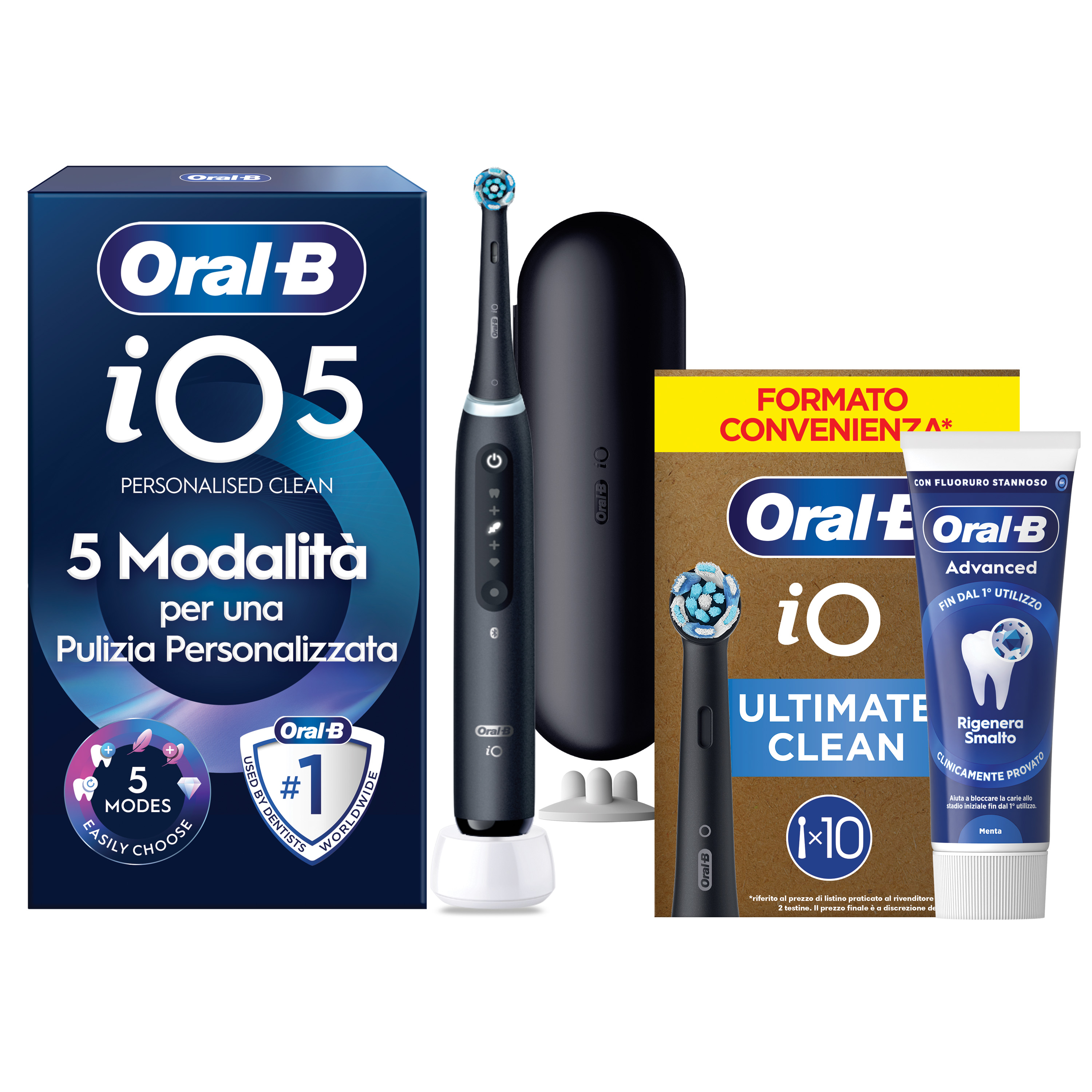 Oral-B iO 5 Spazzolino Elettrico Nero con 3 Testine Ultimate Clean e Custodia da Viaggio, 5 Modalità di Pulizia e Dentifricio Anti-Tartaro - Immagine 22