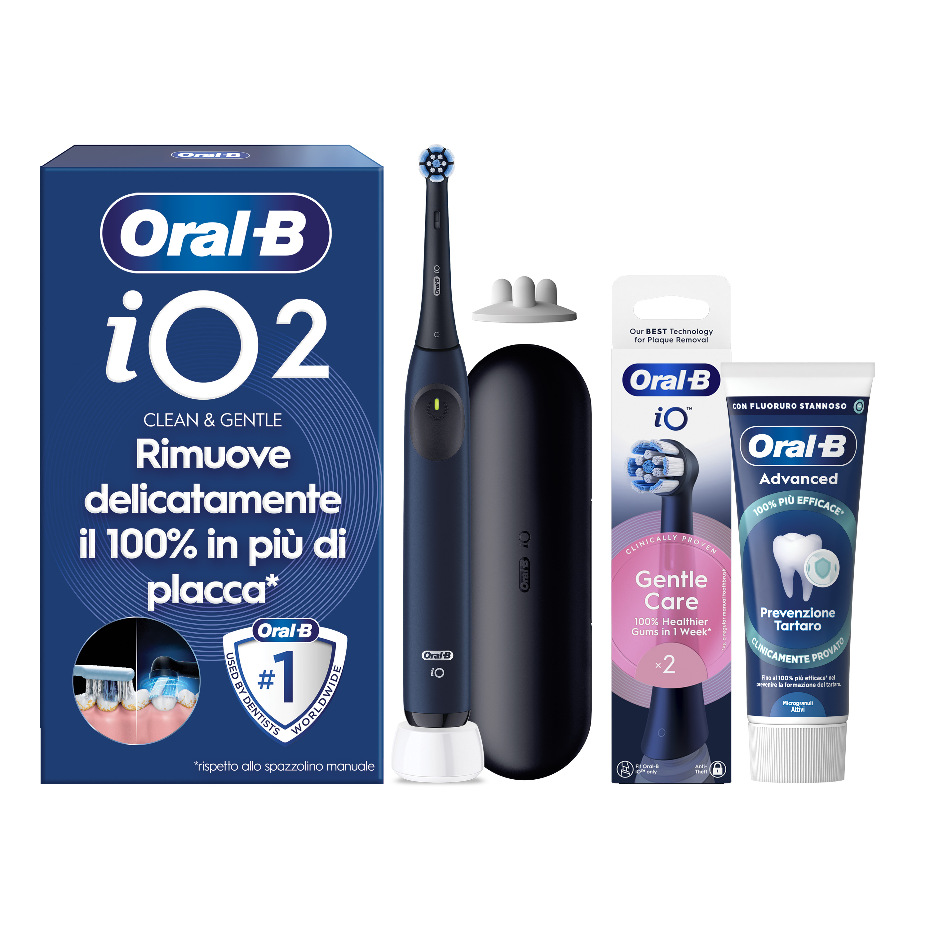 Oral-B iO 2 Spazzolino Elettrico Nero con 1 Testina e Custodia da Viaggio, 3 Modalità di Pulizia e Dentifricio Advanced Rigenera Smalto - Immagine 20