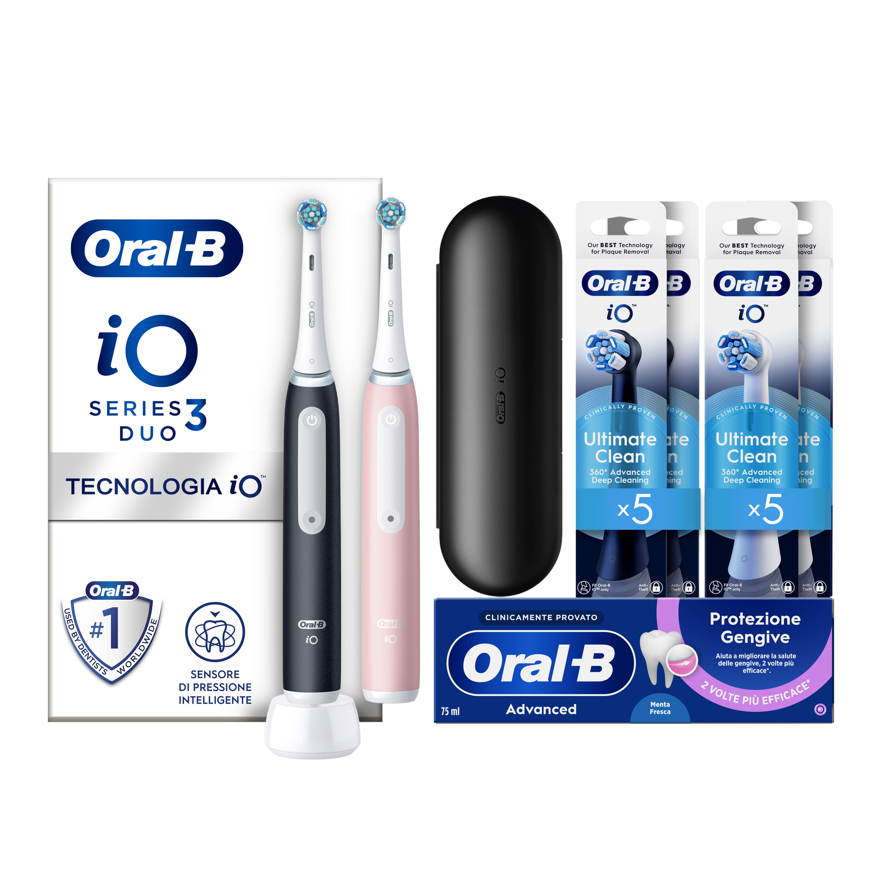 Oral-B iO 3 Spazzolino Elettrico Ricaricabile - Nero/Rosa